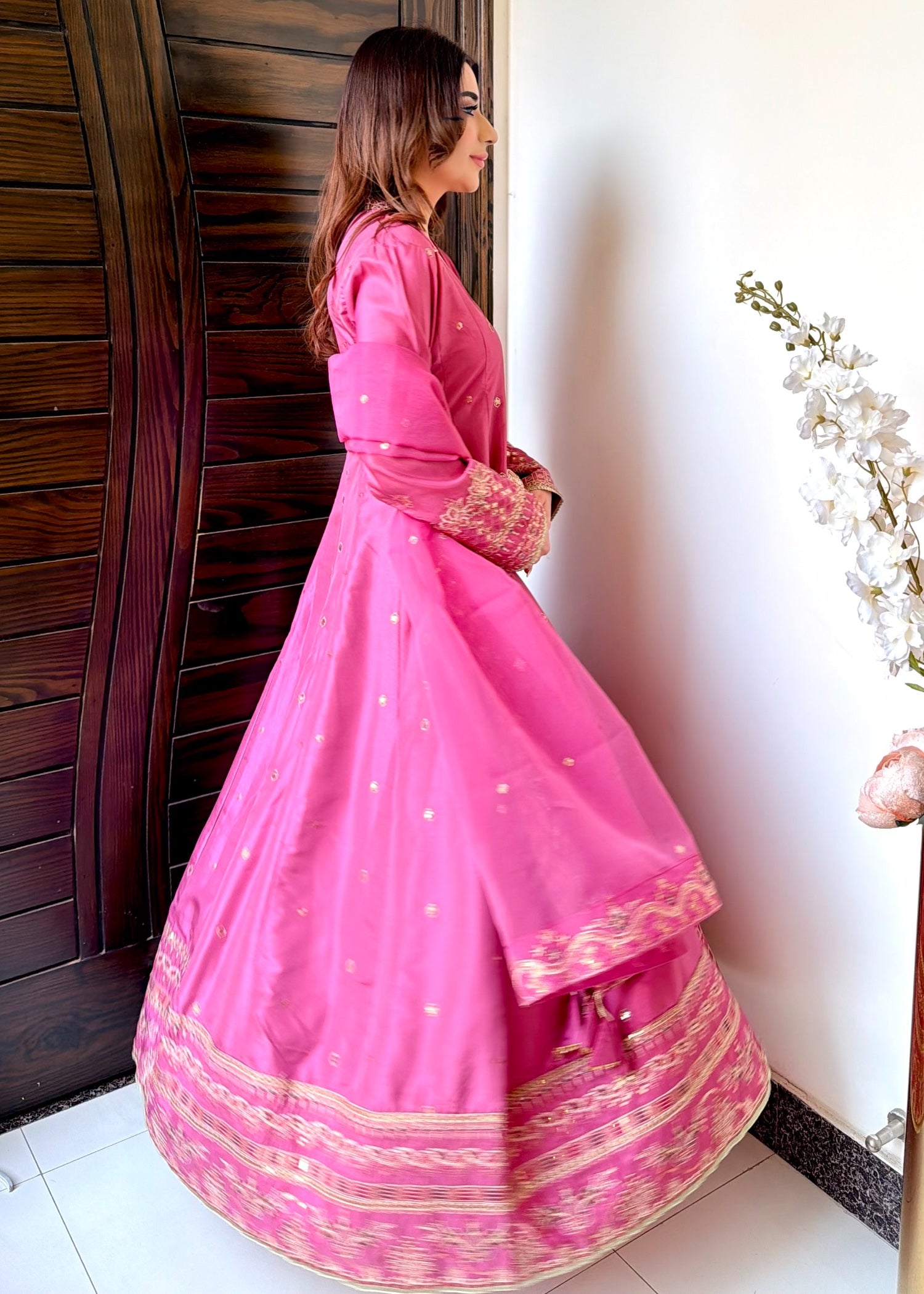 silk Maxi in Zinnia pink