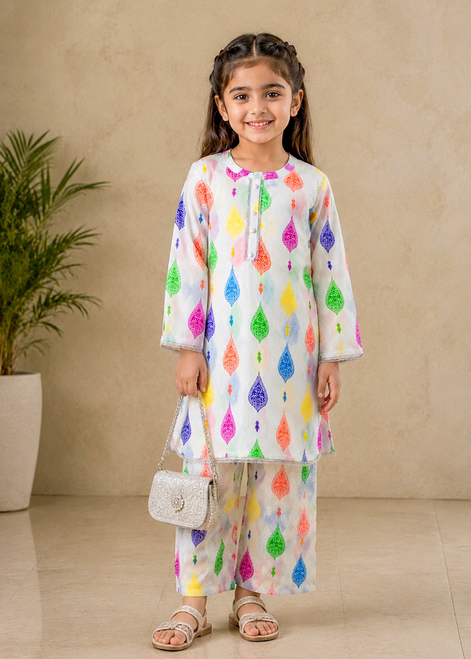 slub lawn Co Ord Sets in Multi