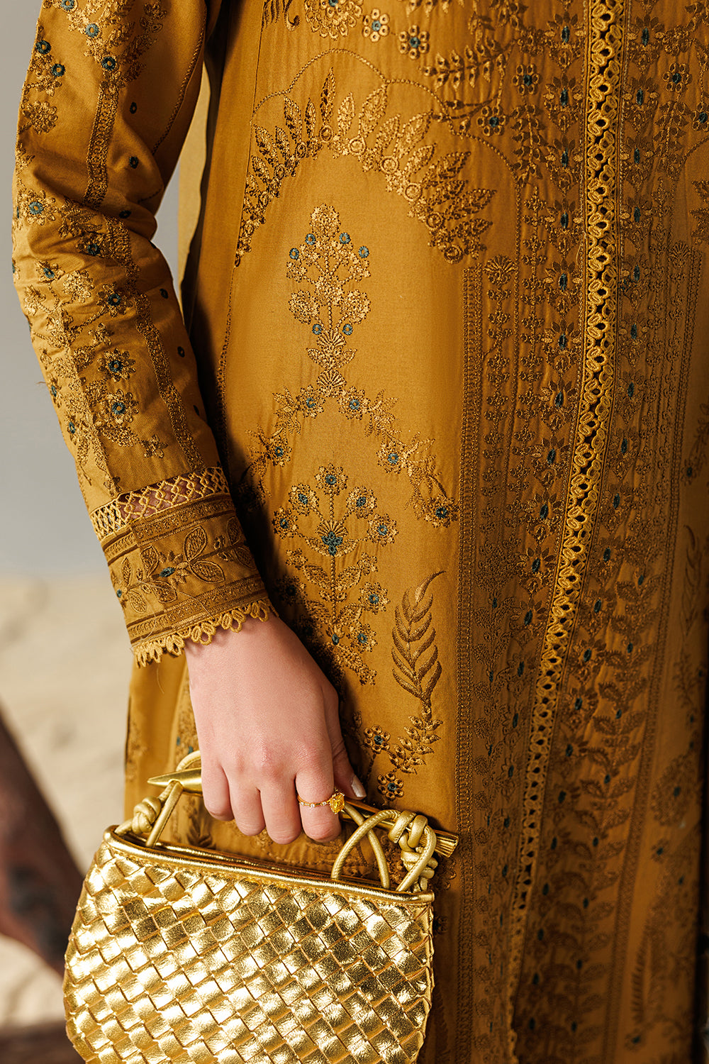 cotton dobby Kurta Set in Mustard