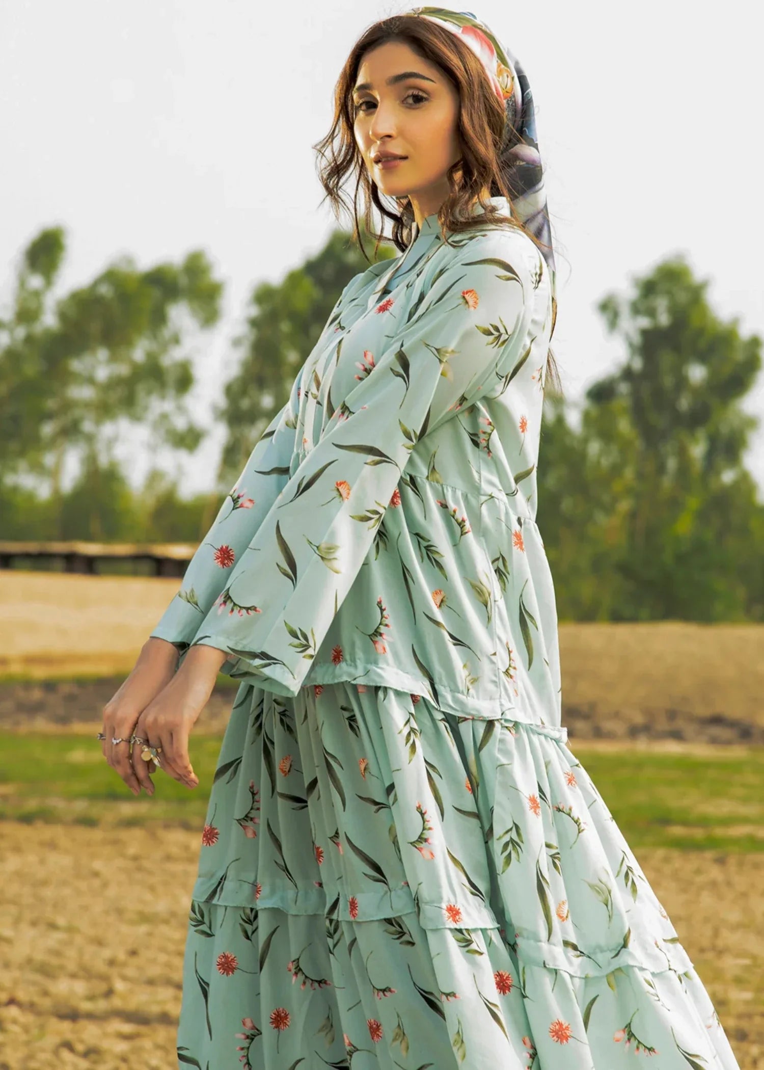 polycotton Maxi in Pastel green