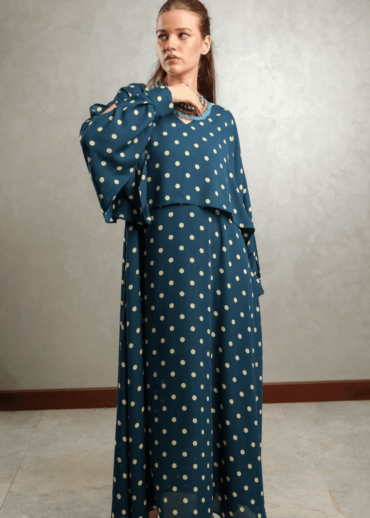 crepe Maxi in Blue