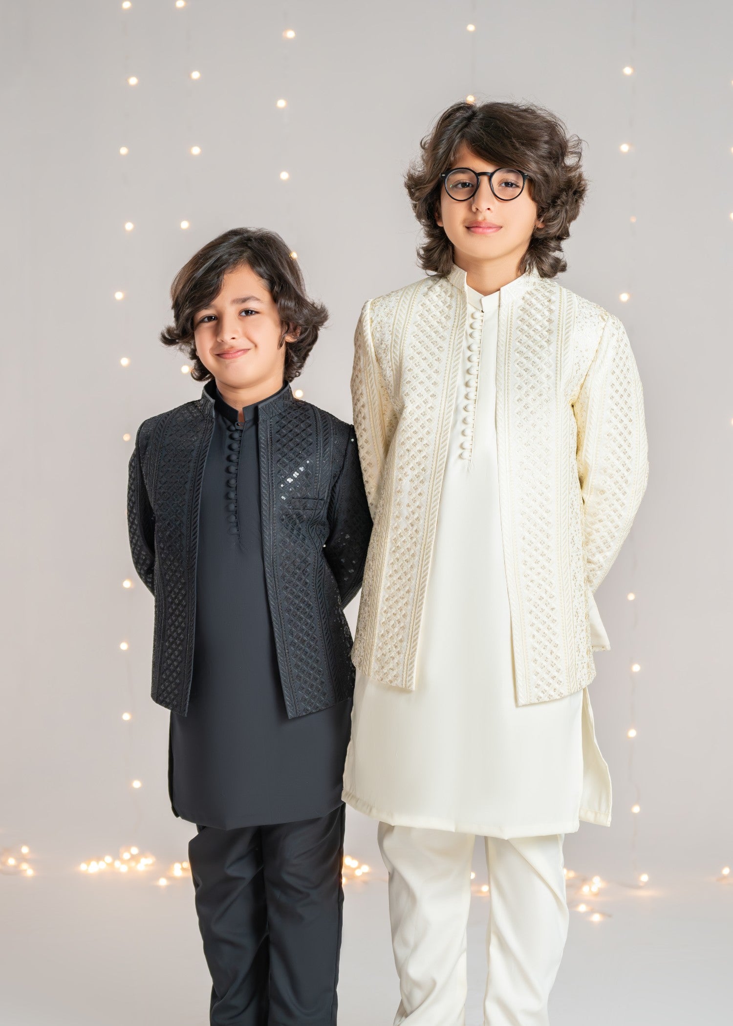raw silk Prince Coat in Cream