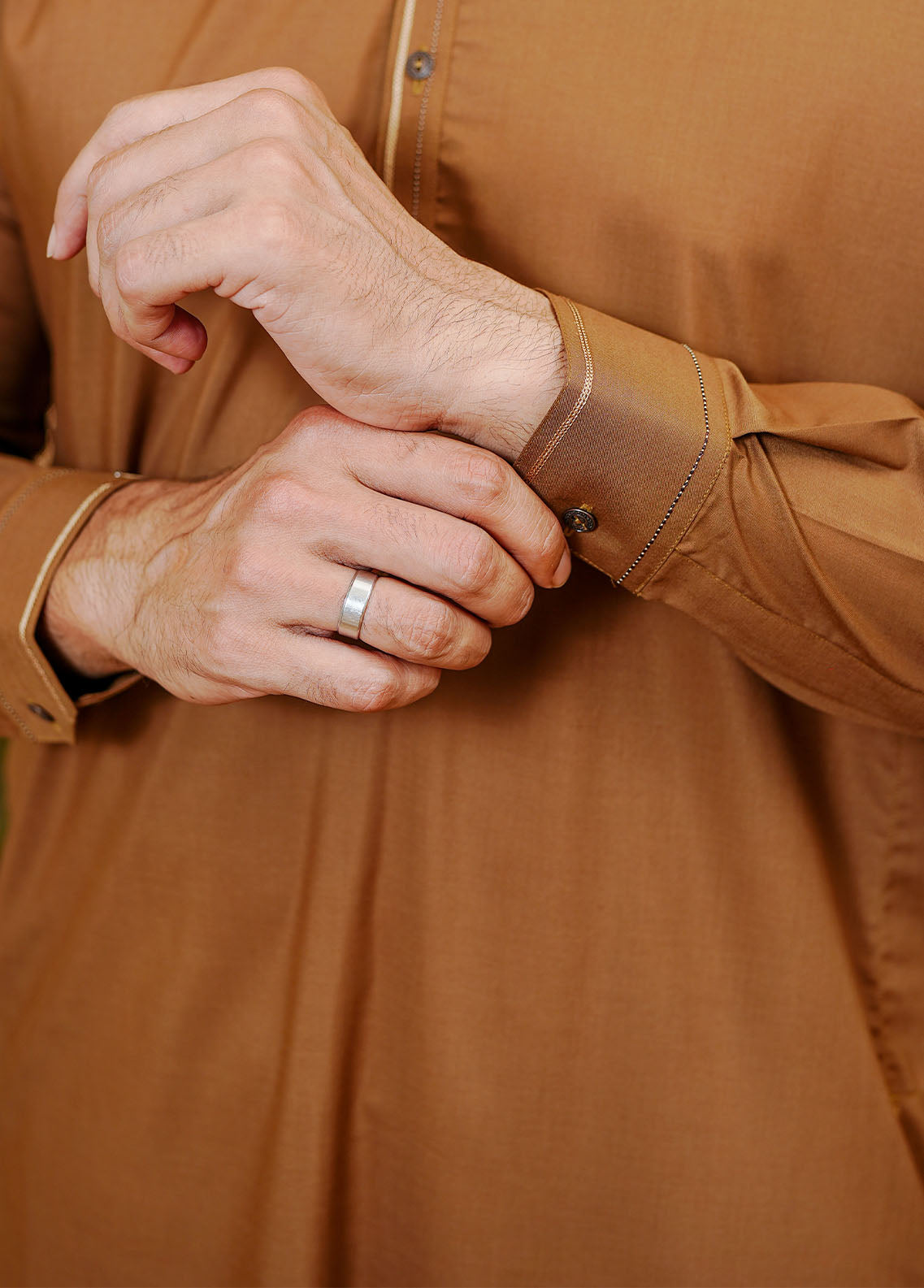 wash & wear Shalwar Kameez in Tawny brown