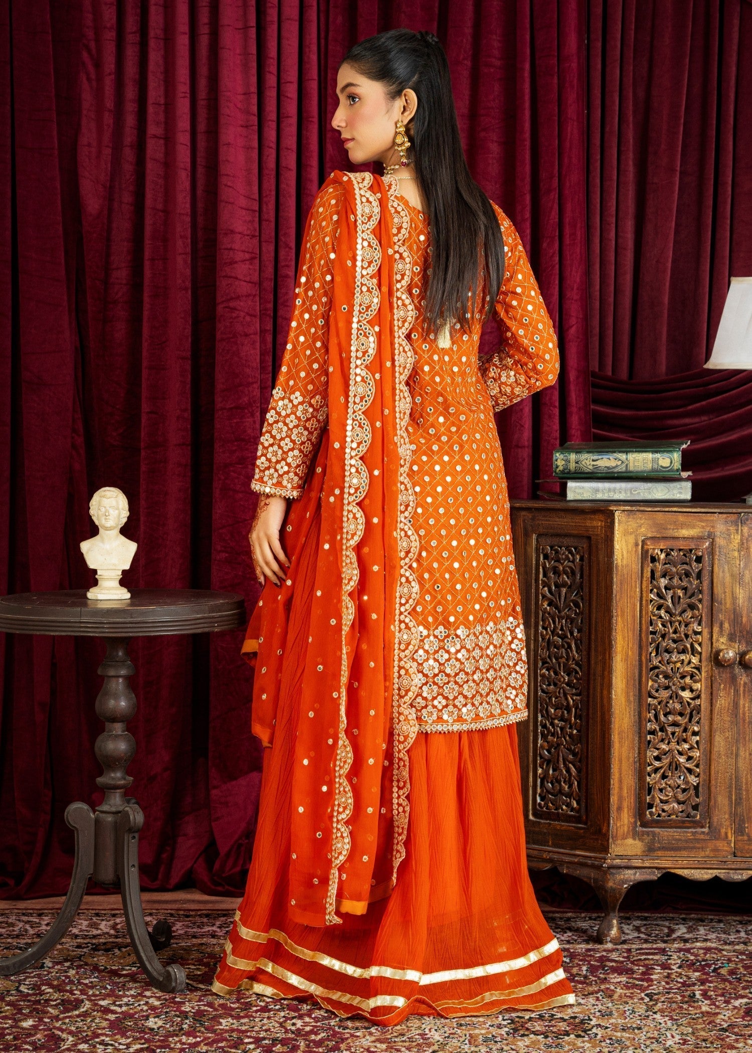 chiffon Sharara in Orange