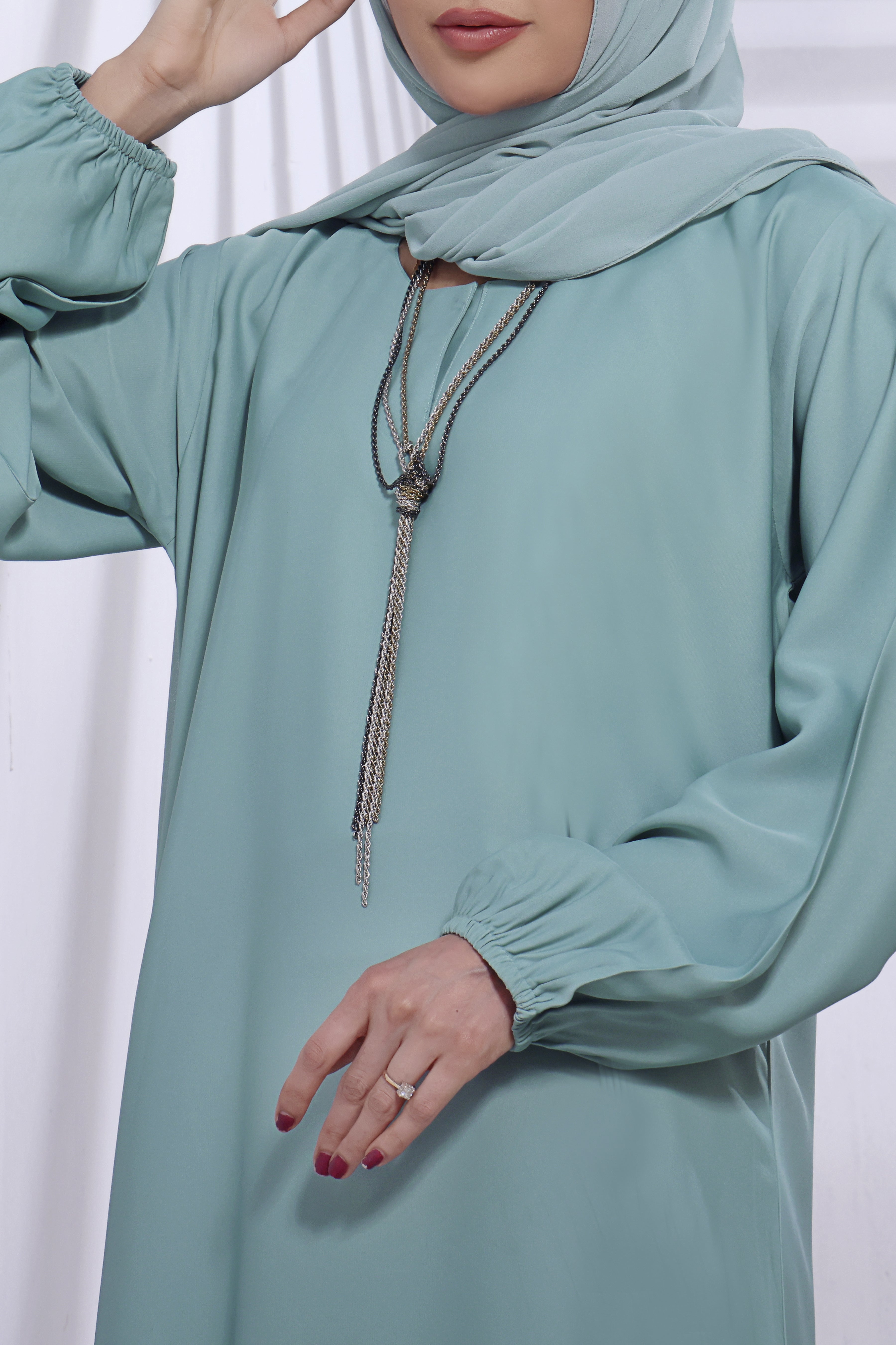 nidha Abaya in Powder blue