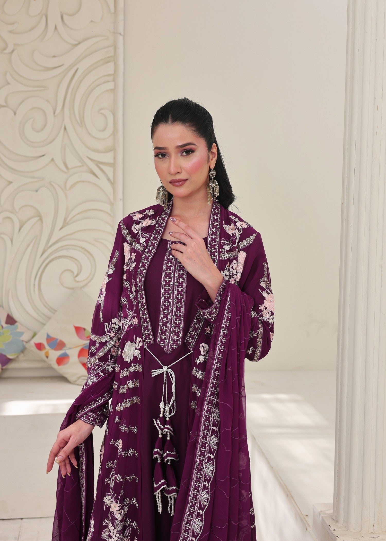 silk Gown in Magenta haze