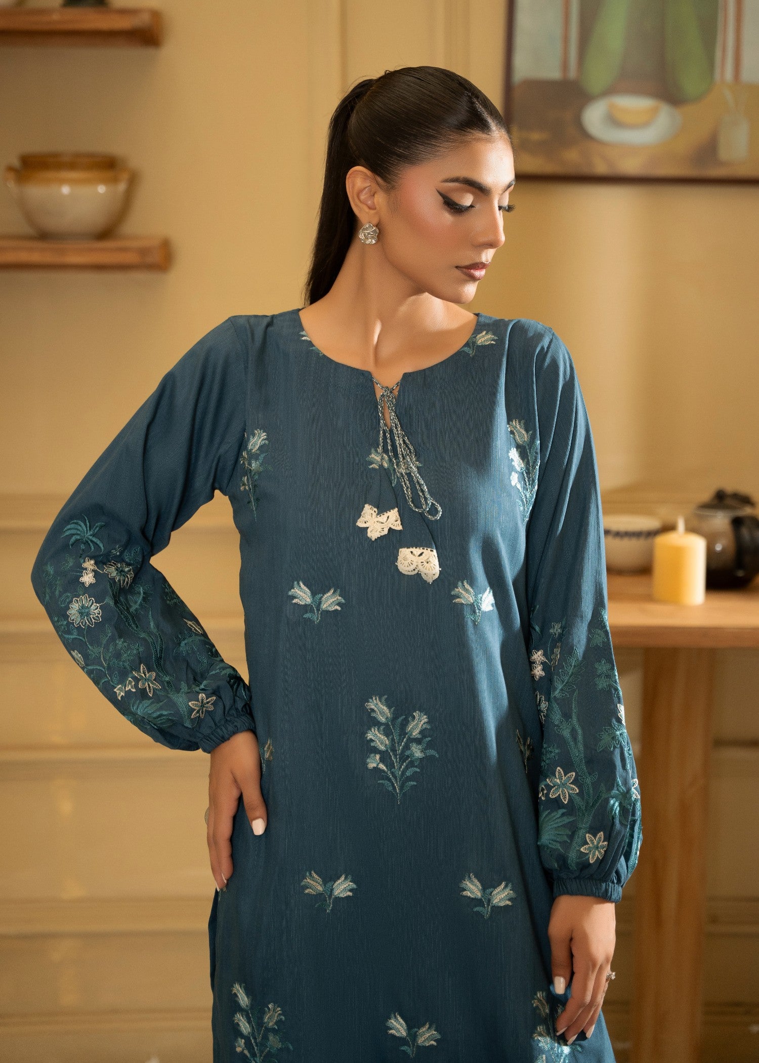 khaddar Co Ord Sets in Teal