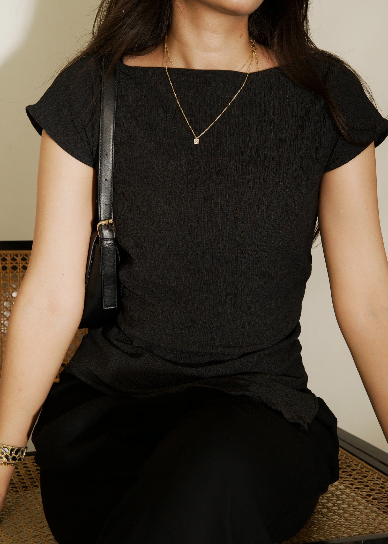 georgette Top in Black