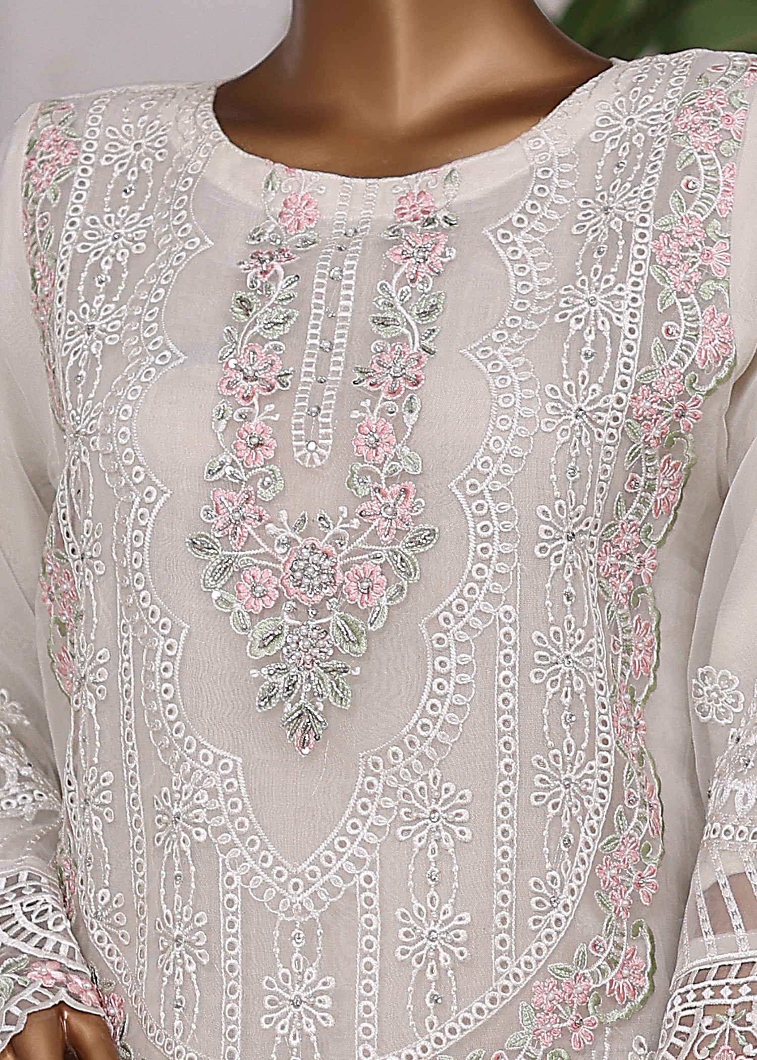 organza Kurta Set in Off-white