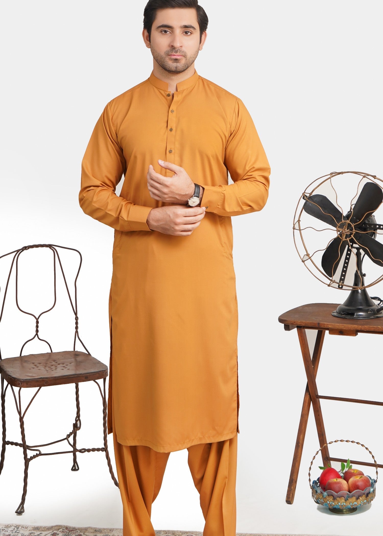 wash & wear Shalwar Kameez in Mari gold