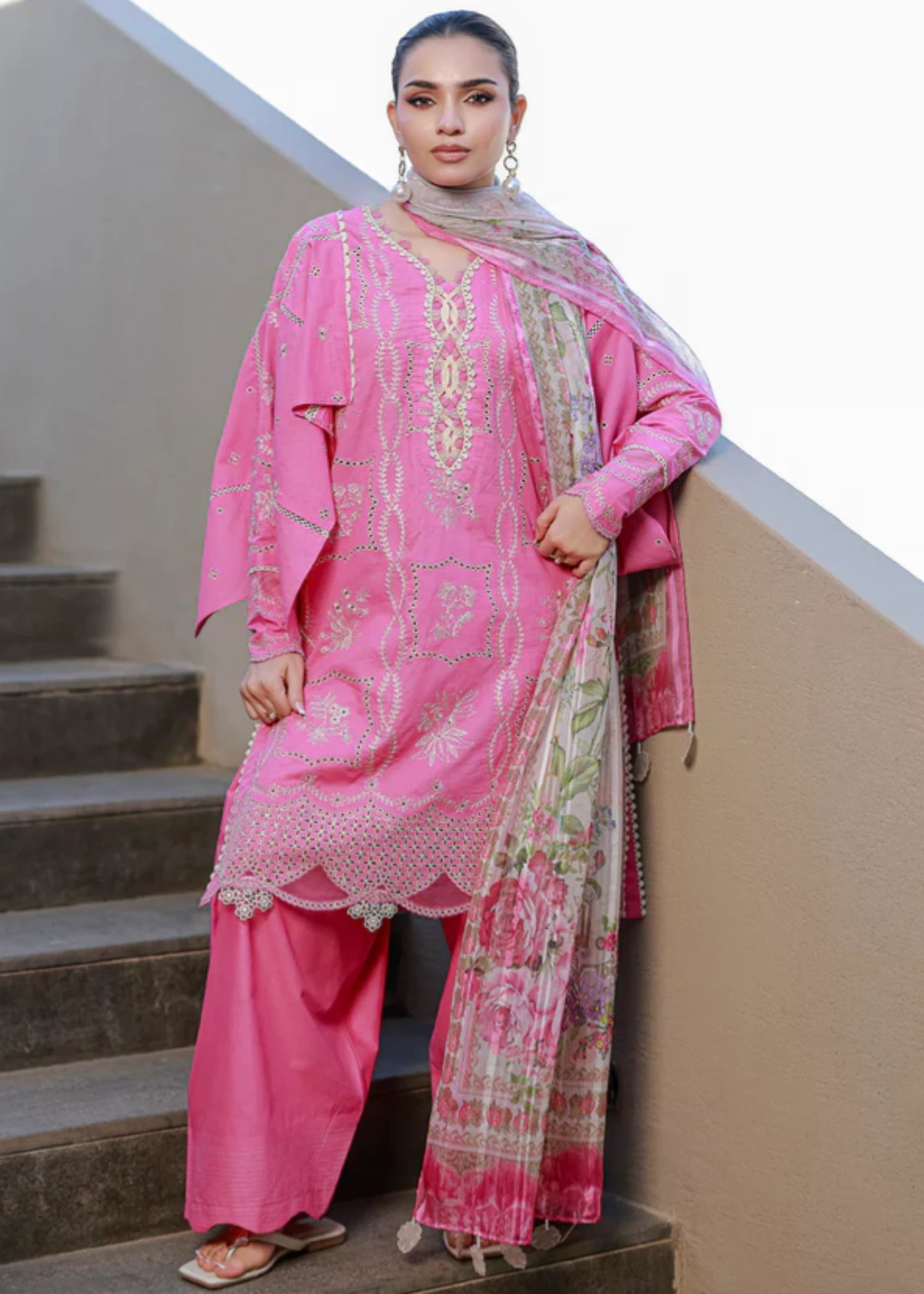 cotton Unstitched in Hot pink red
