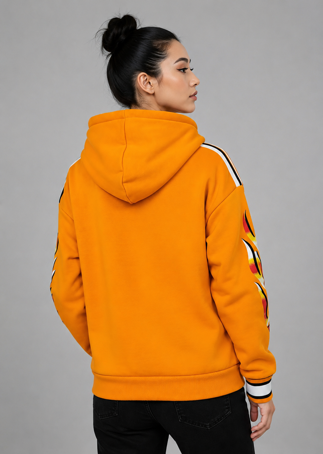 fleece Hoodie in Orange