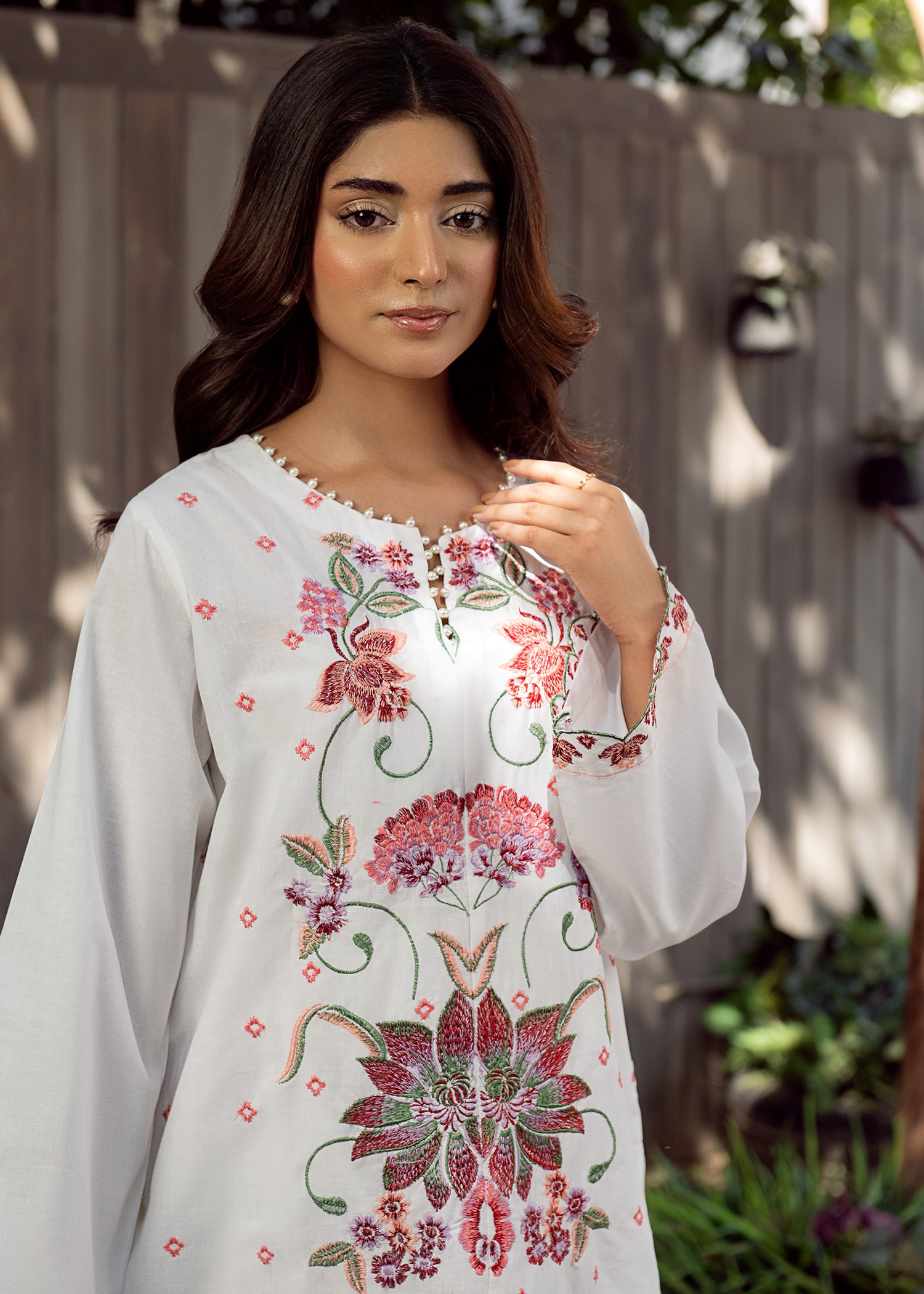 cotton Kurta Set in Chalk