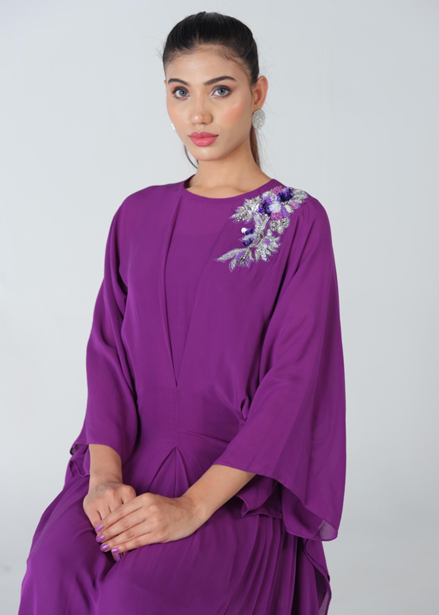 grip Kaftan in Purple