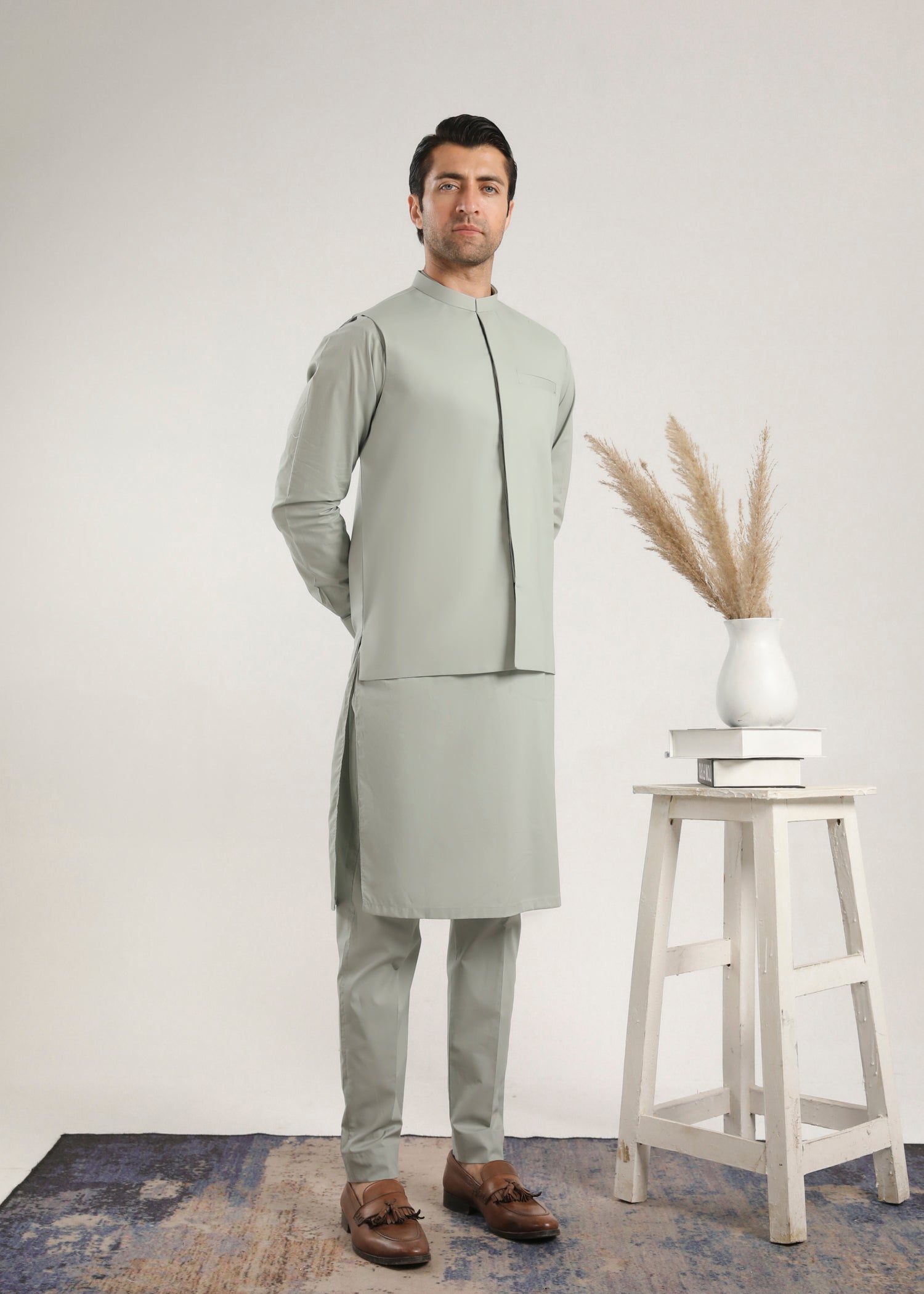 cotton Waistcoat in Mint green