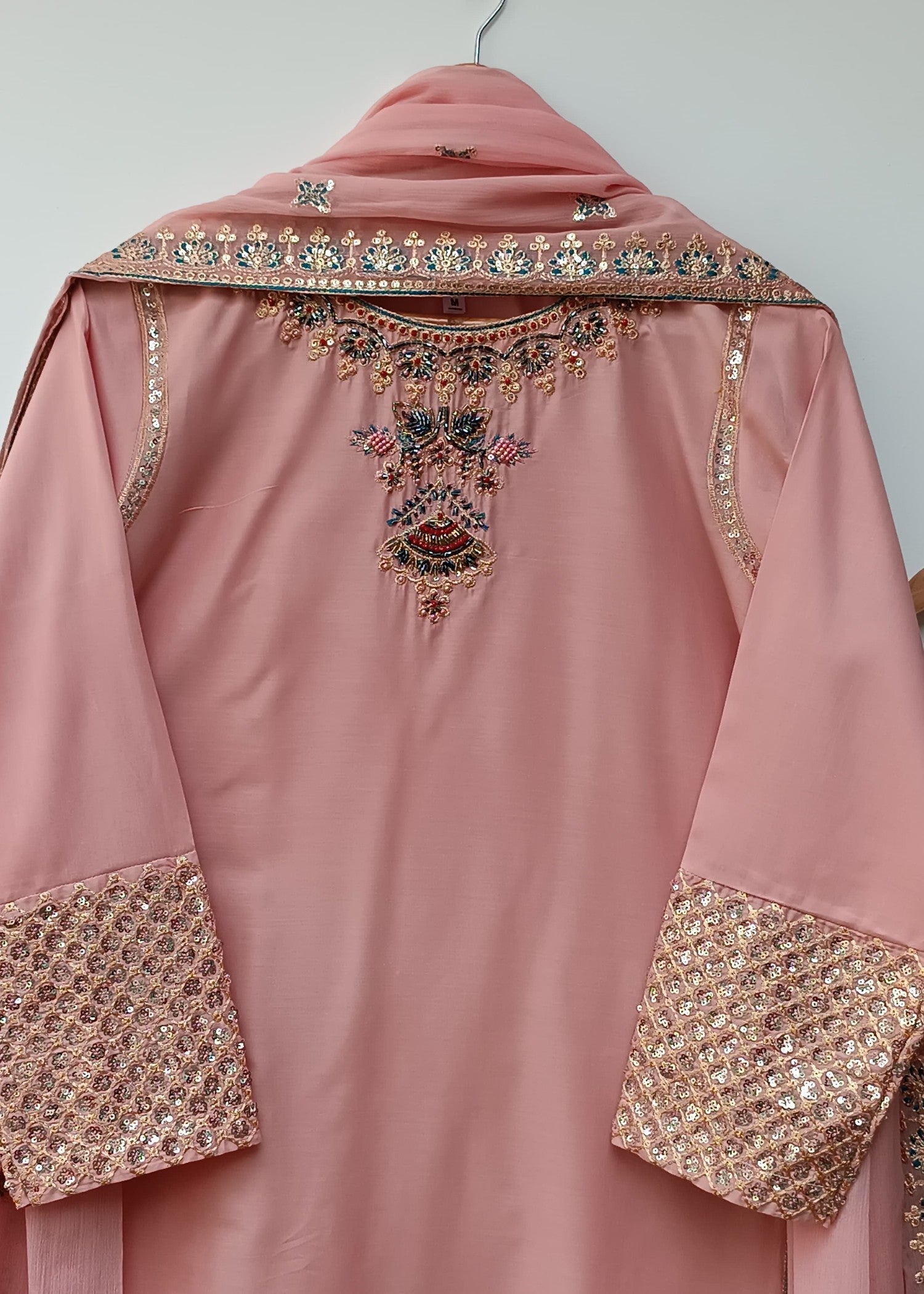 cotton Kurta Set in Indian pink