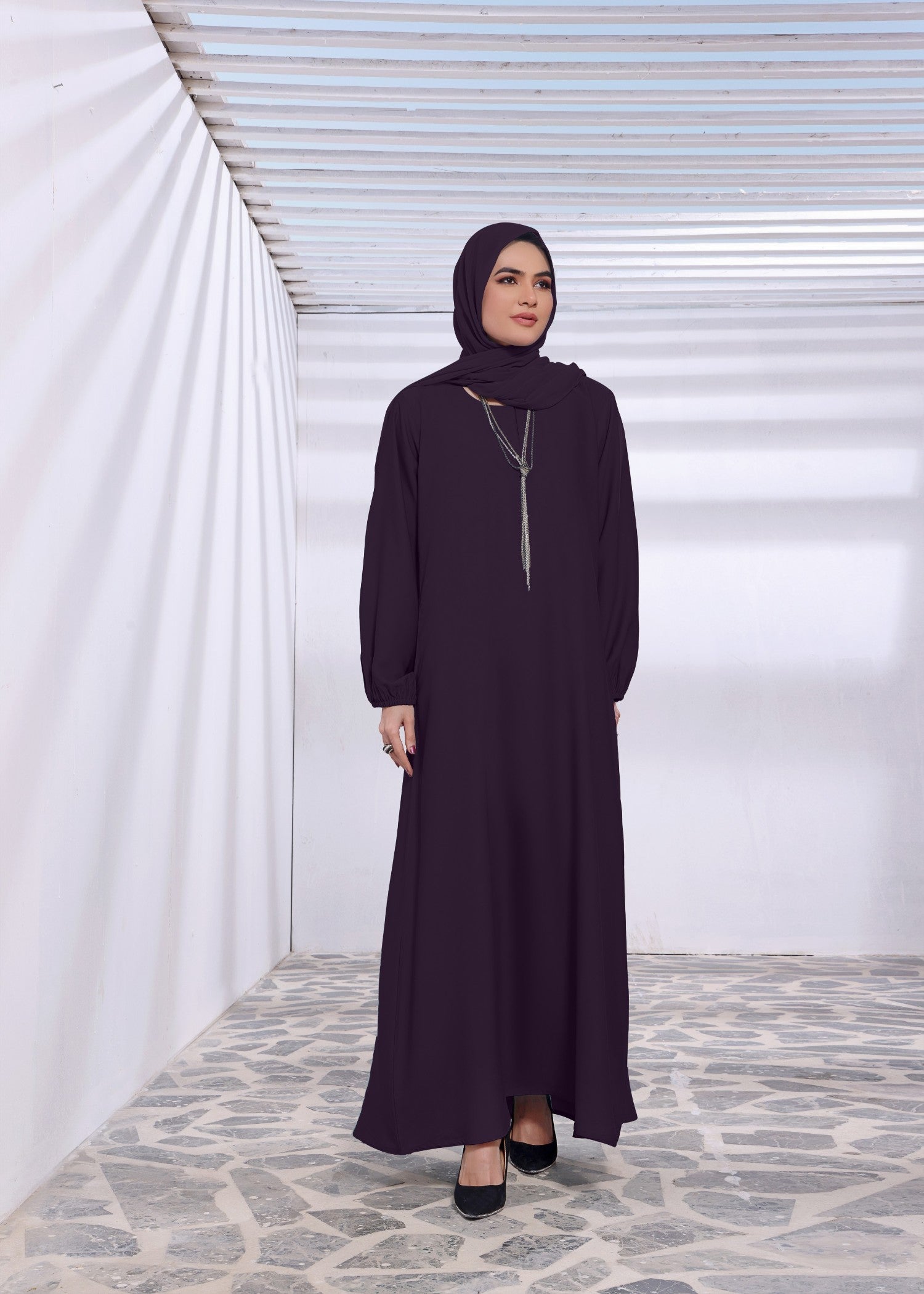 nidha Abaya in Purple