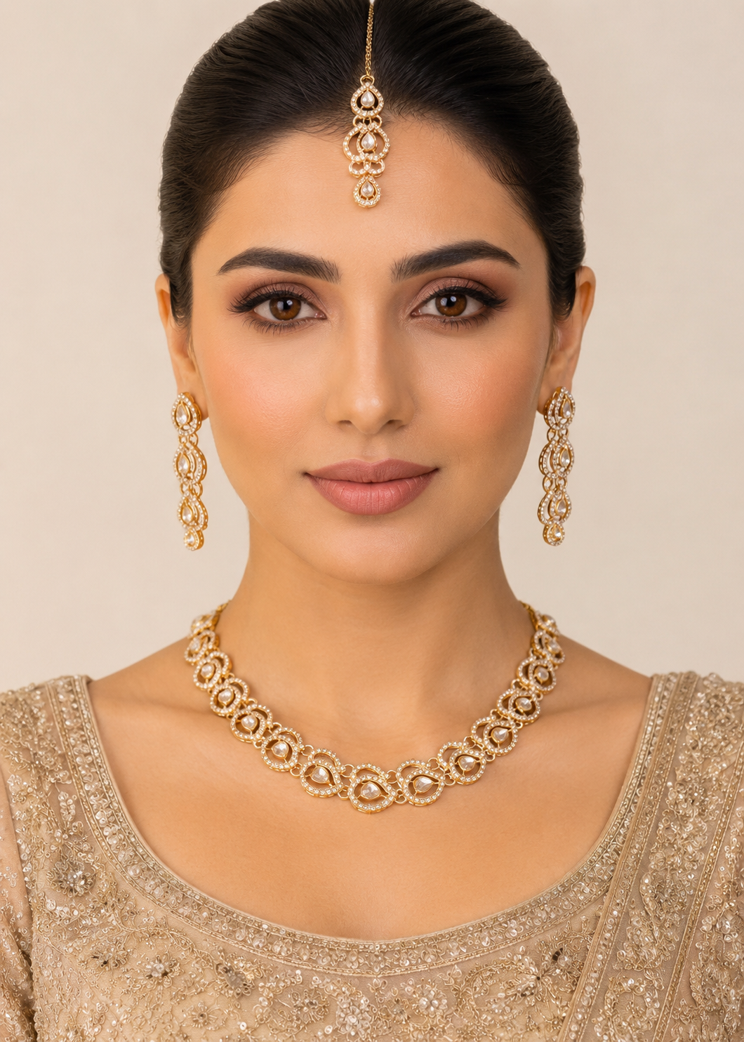 Jewelry Set in Gold, champagne Color by - Trendy Women Jewelry Set LEC0252