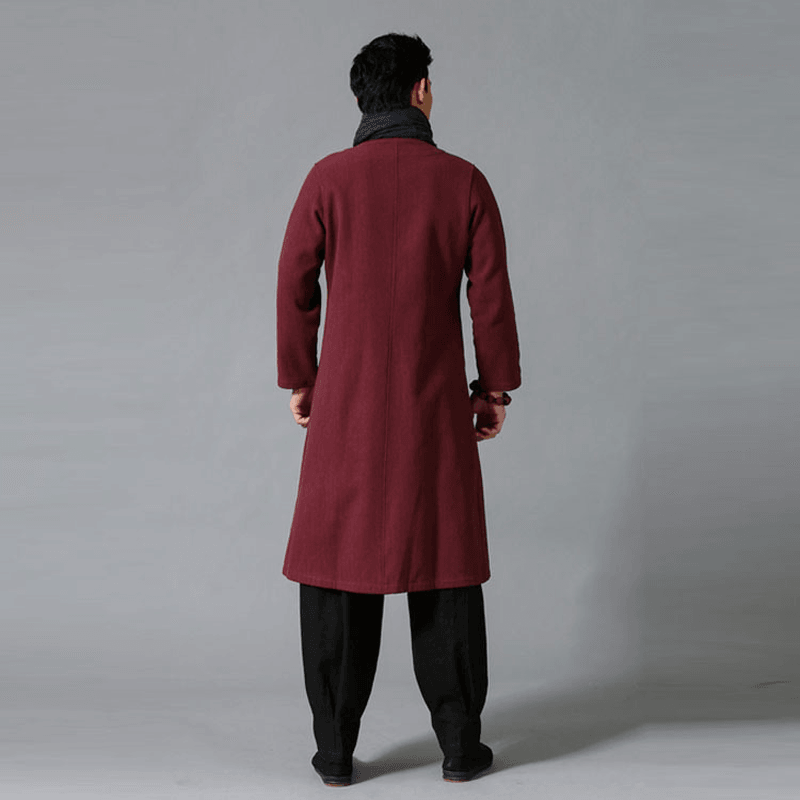Large Size Men'S Jacket with Chinese Disc Button