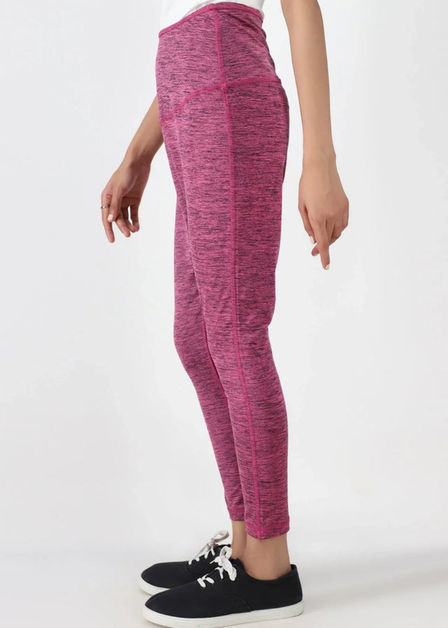polyester Leggings in Berry red