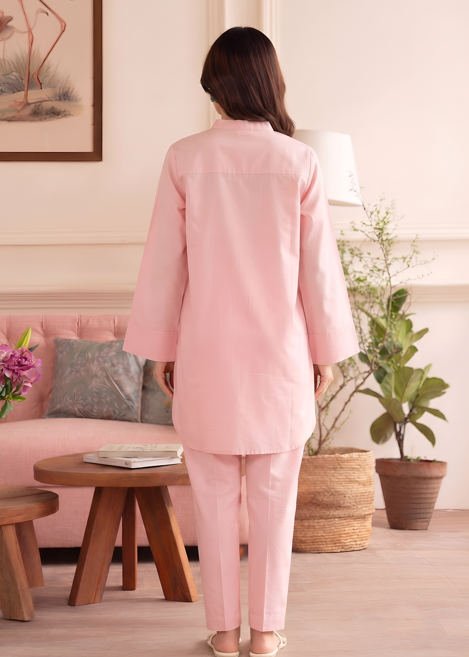 cotton Co Ord Sets in Blush pink
