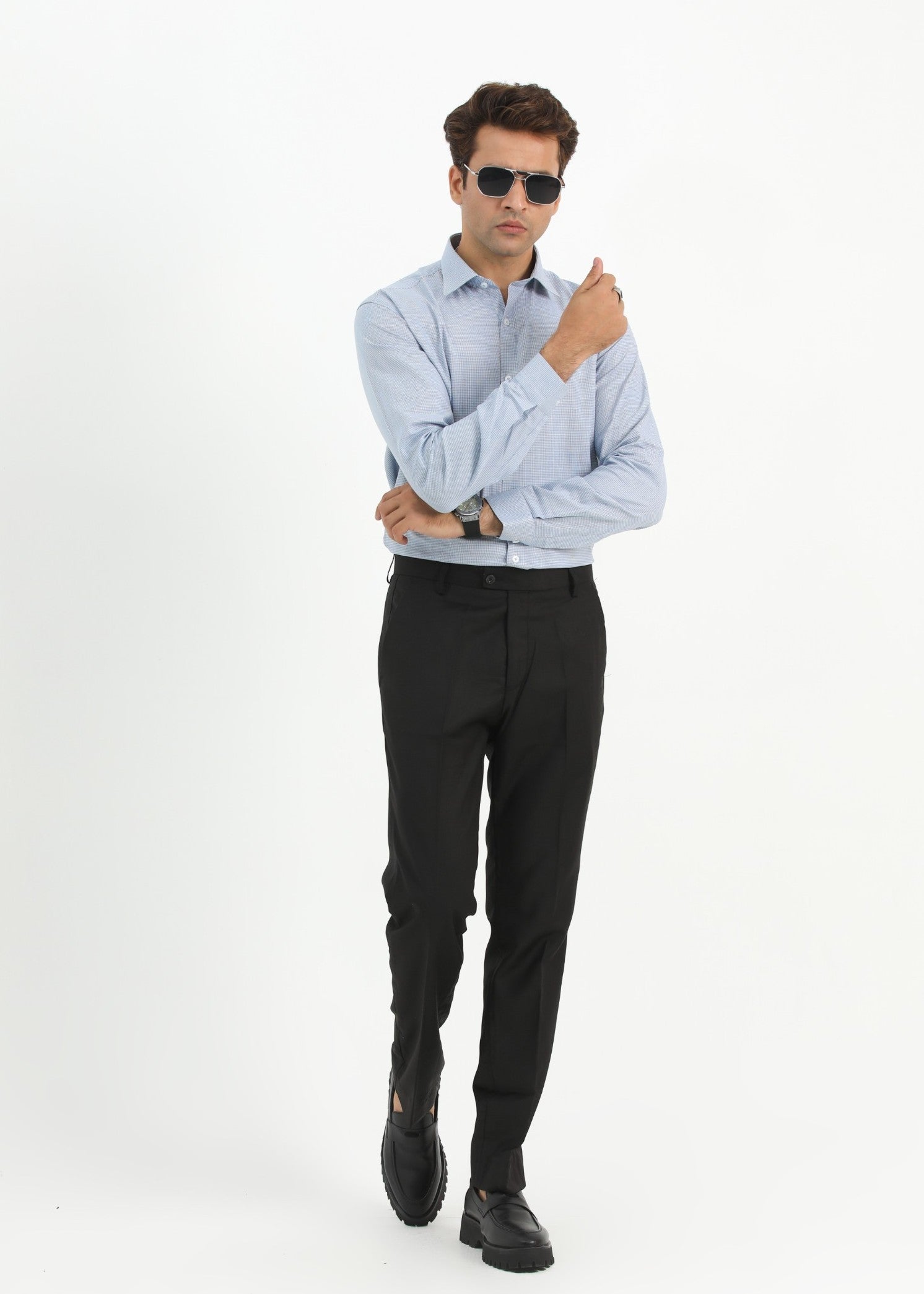 cotton Formal Shirt in Ice blue