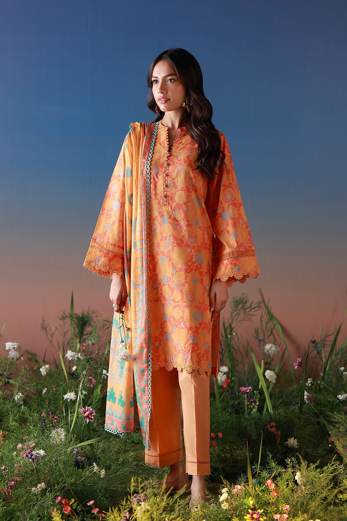 Mirha Lawn – Amber Petals