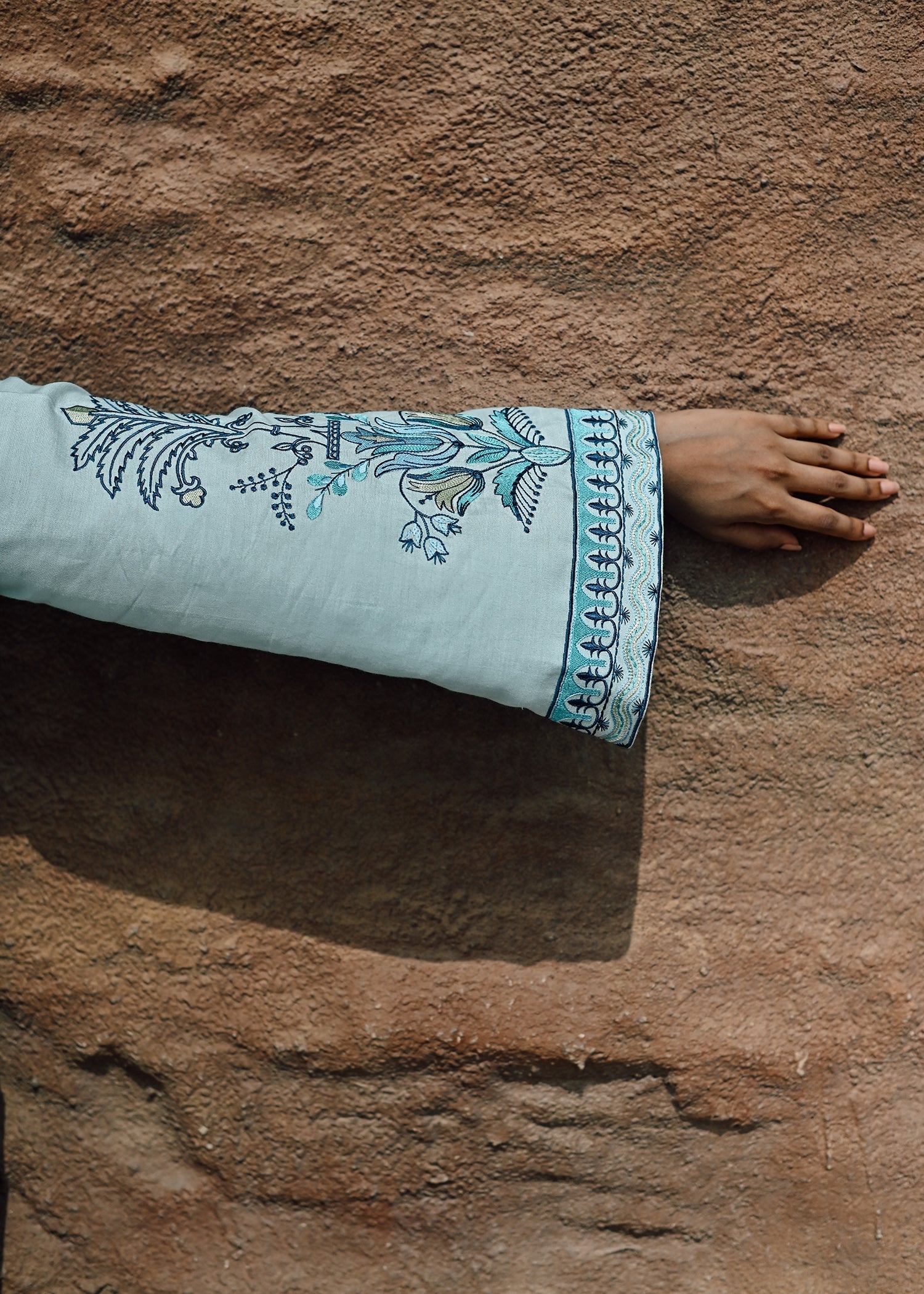 cotton viscose Kurta Set in Light blue