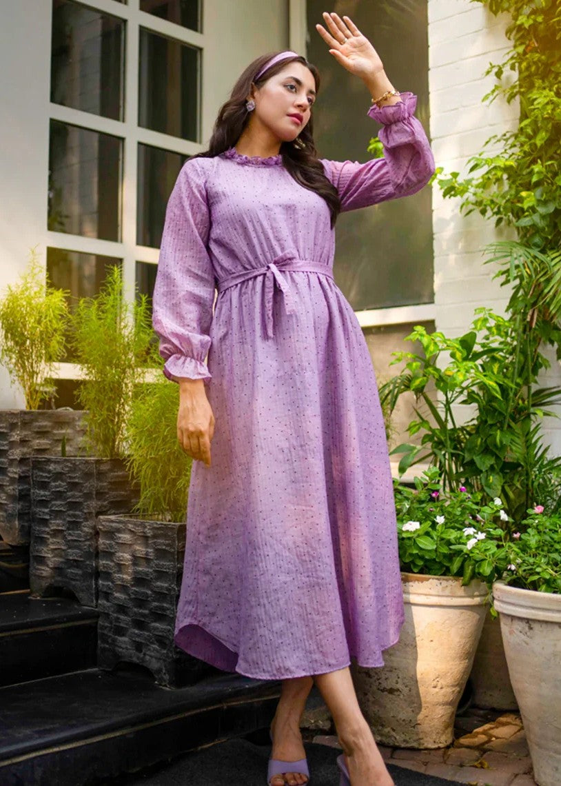 polyester Dress in Purple