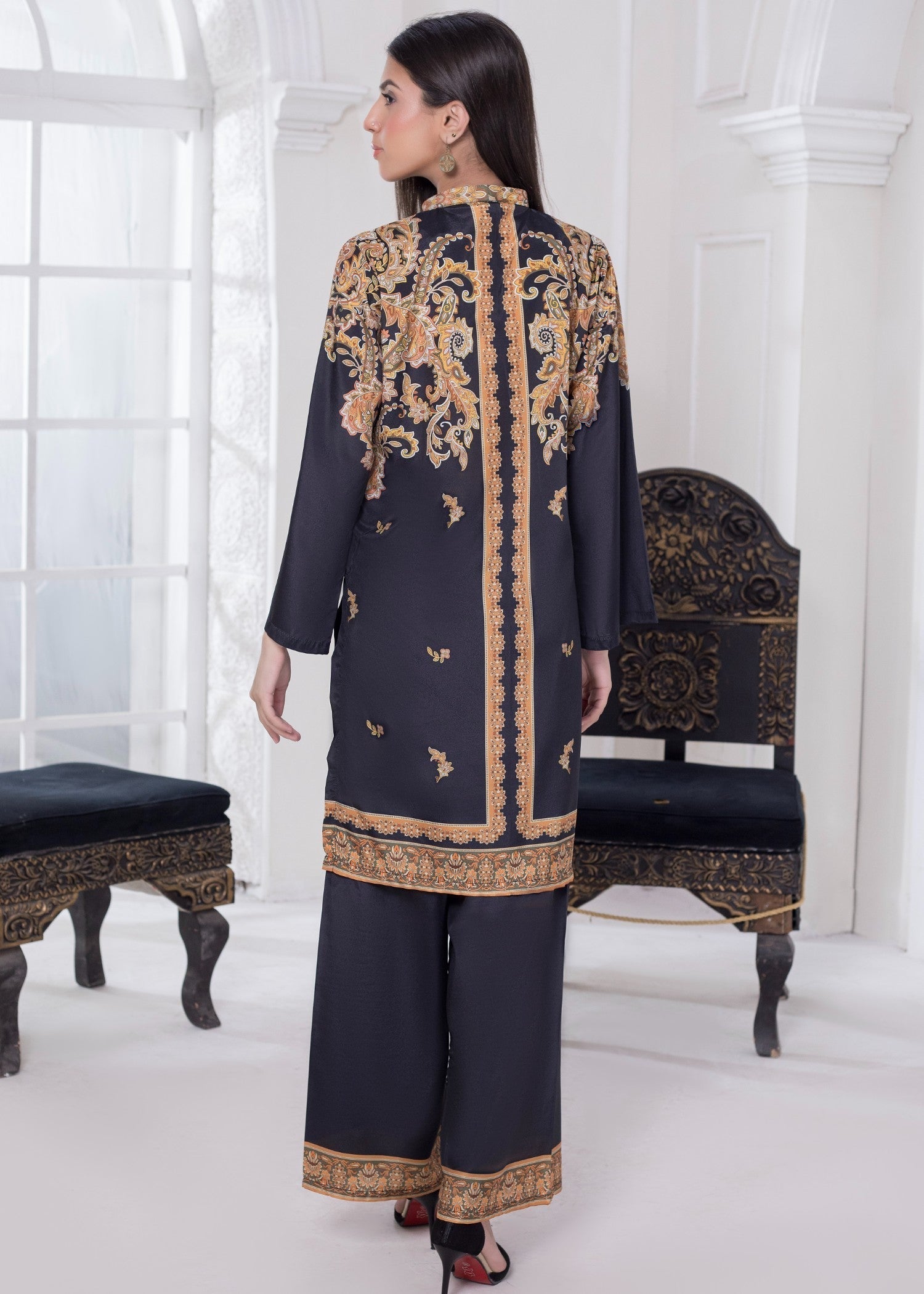 polyester crepe Co Ord Sets in Black