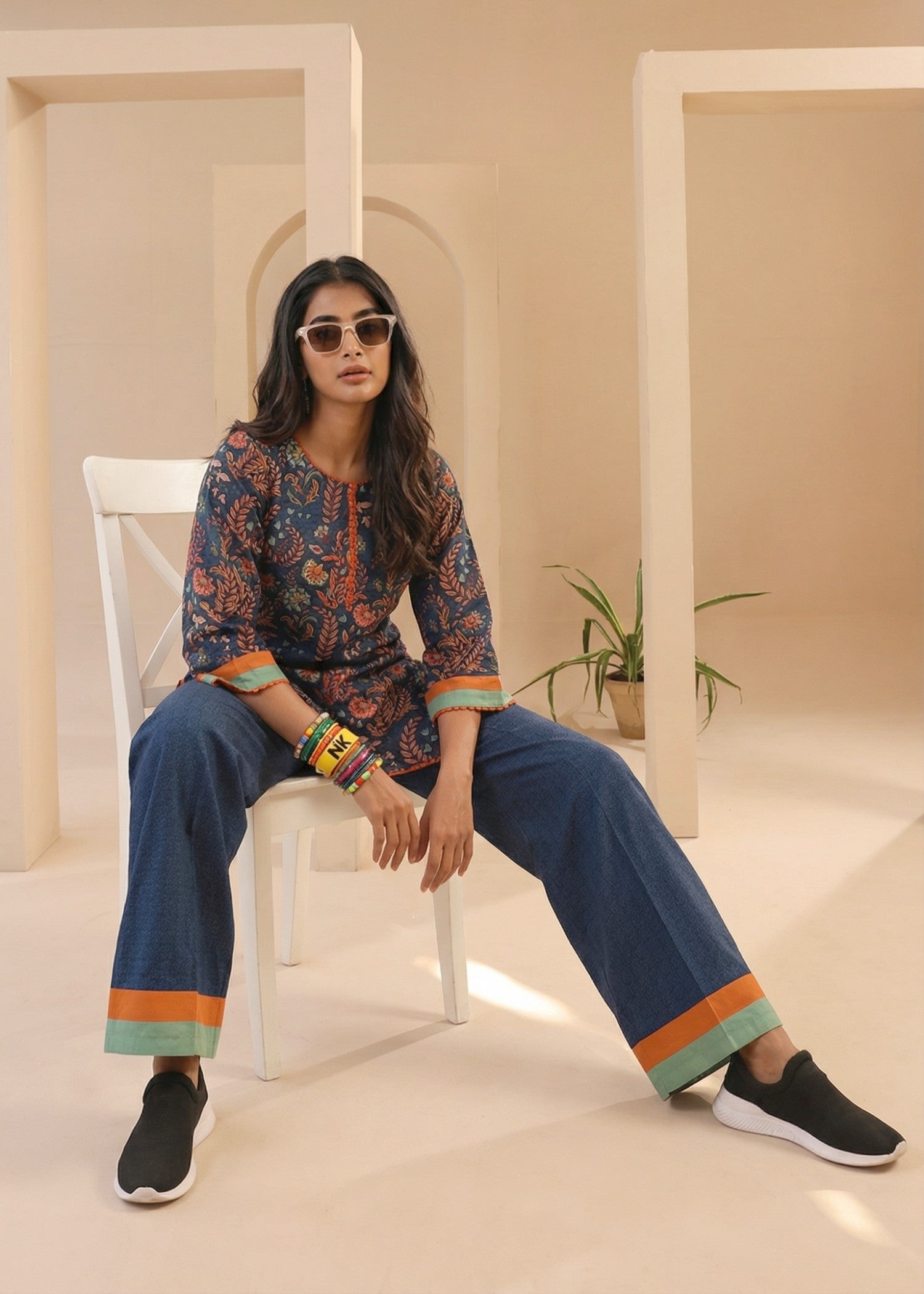poly silk Kurta Set in Blue