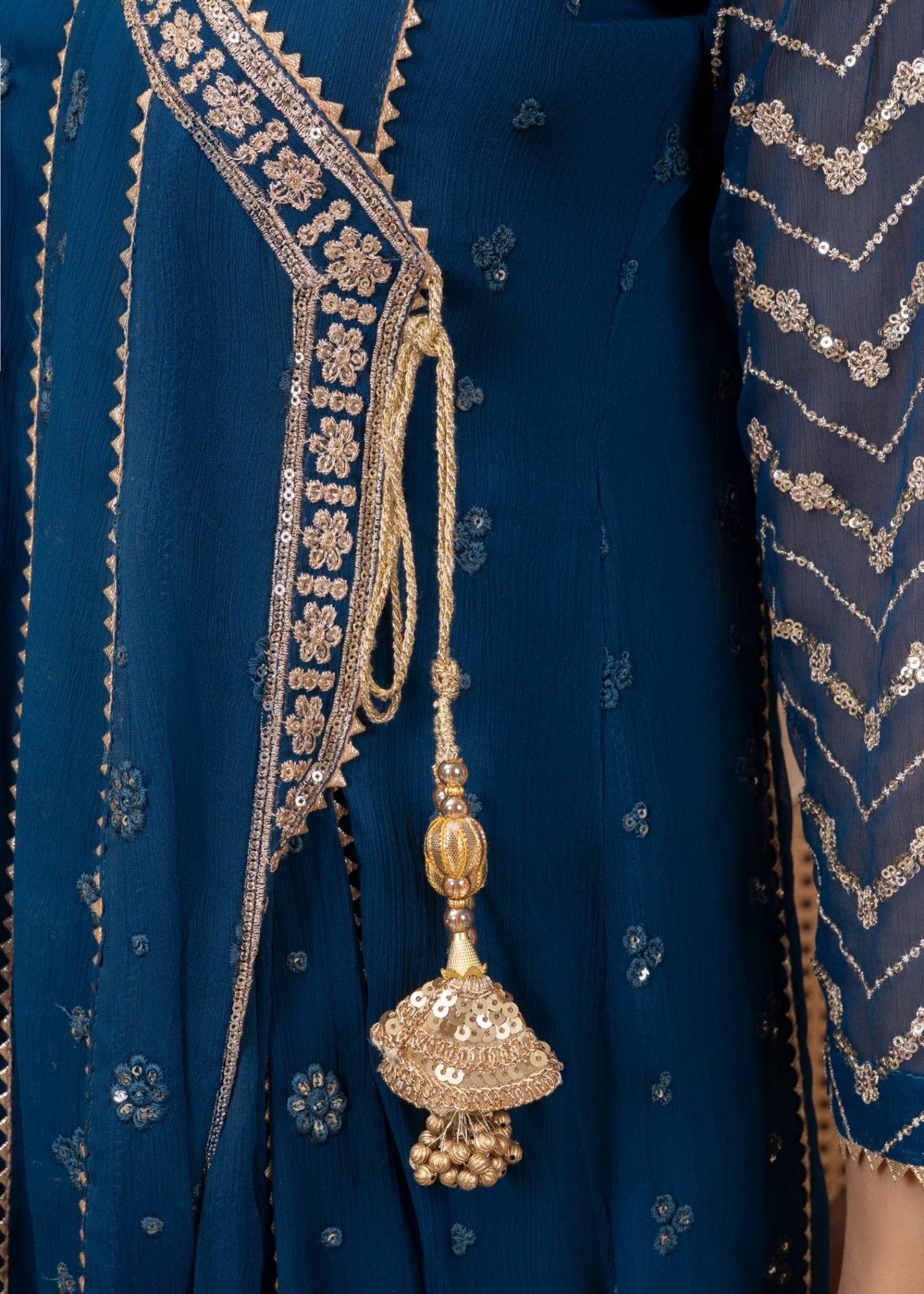 chiffon Angrakha in Blue