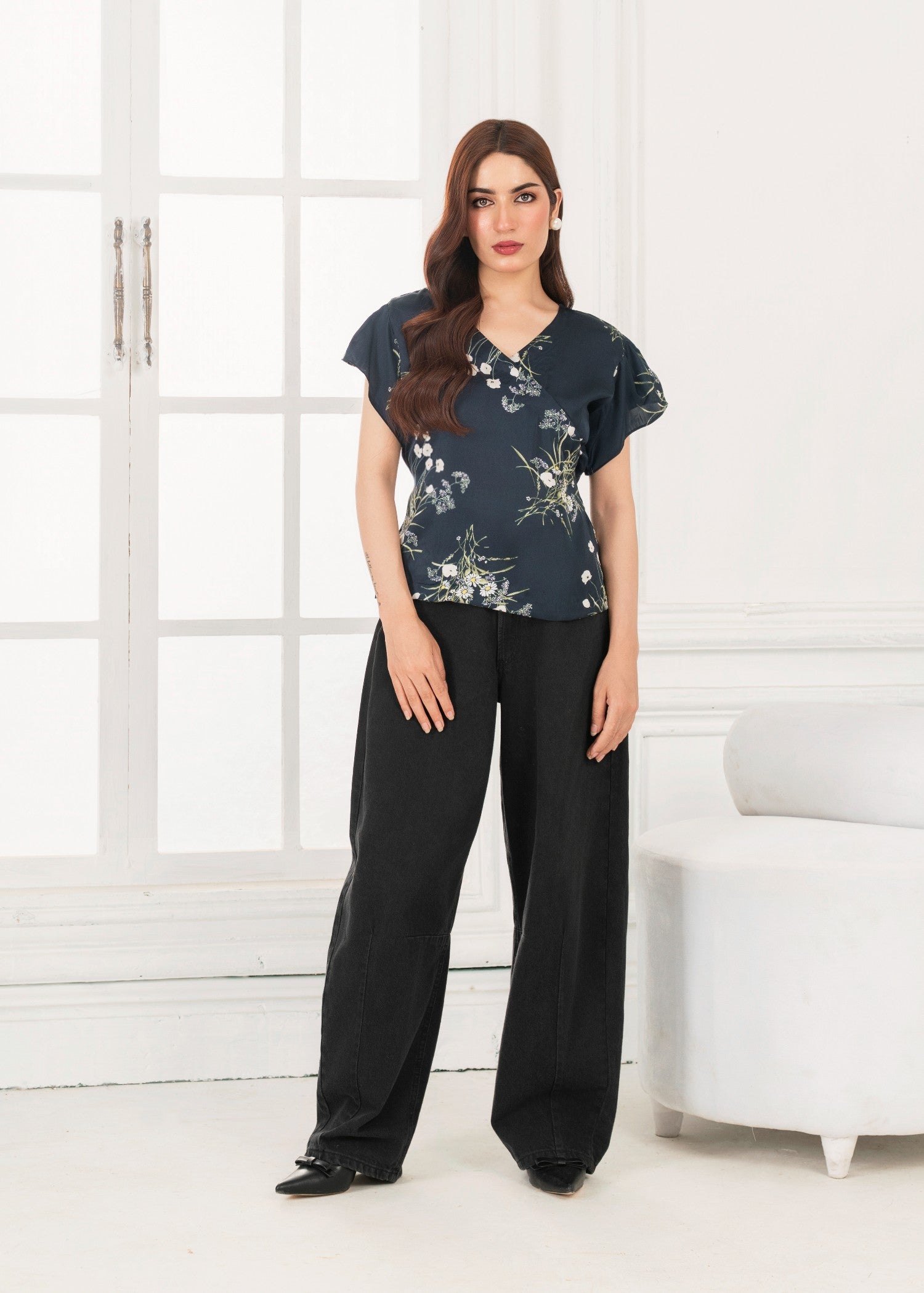 charmuse/shamooz Blouse in Navy blue