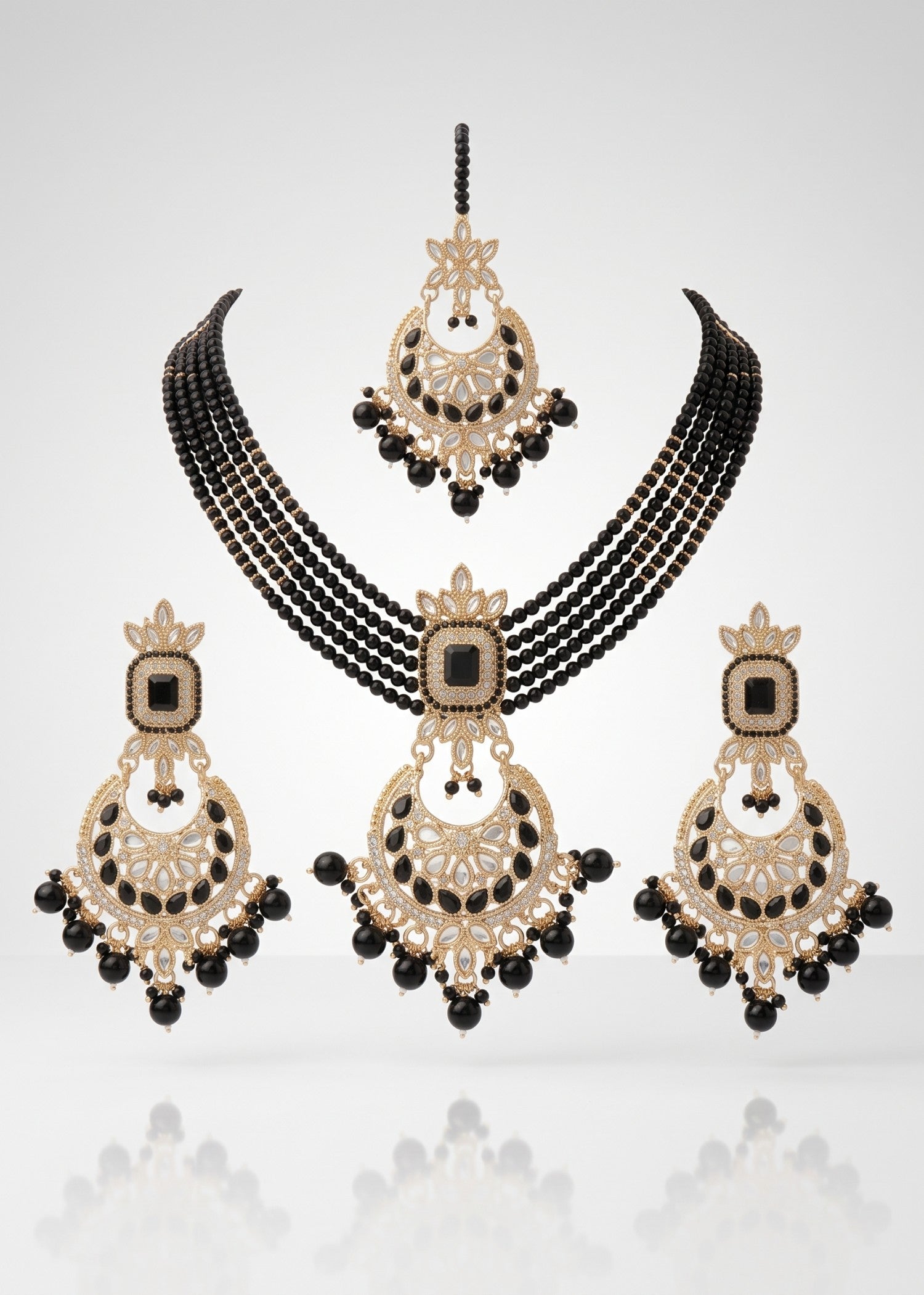Jewelry Set in Black Color by - Trendy Women Jewelry Set WQZ7459