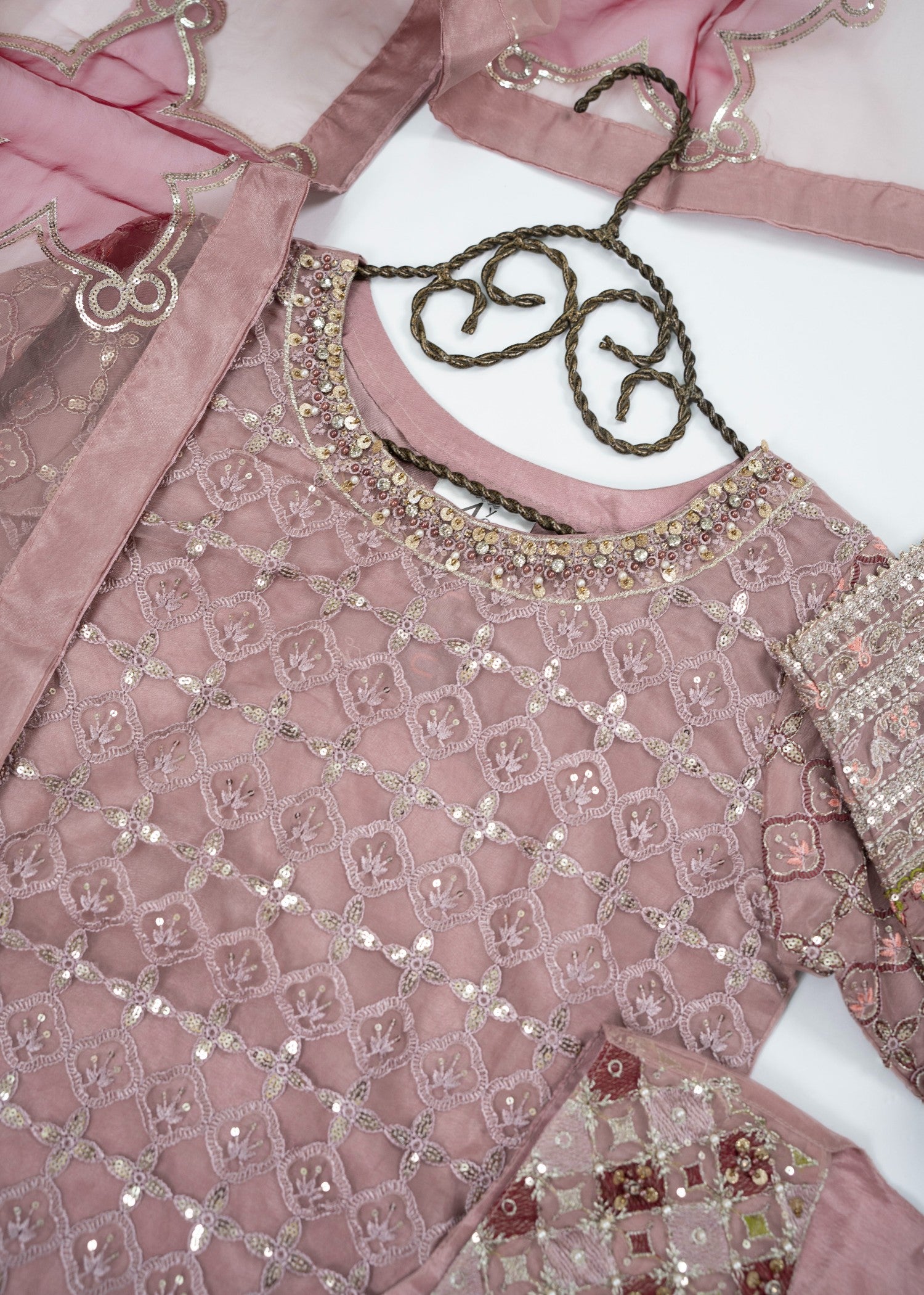 organza Jacket in Mauve pink