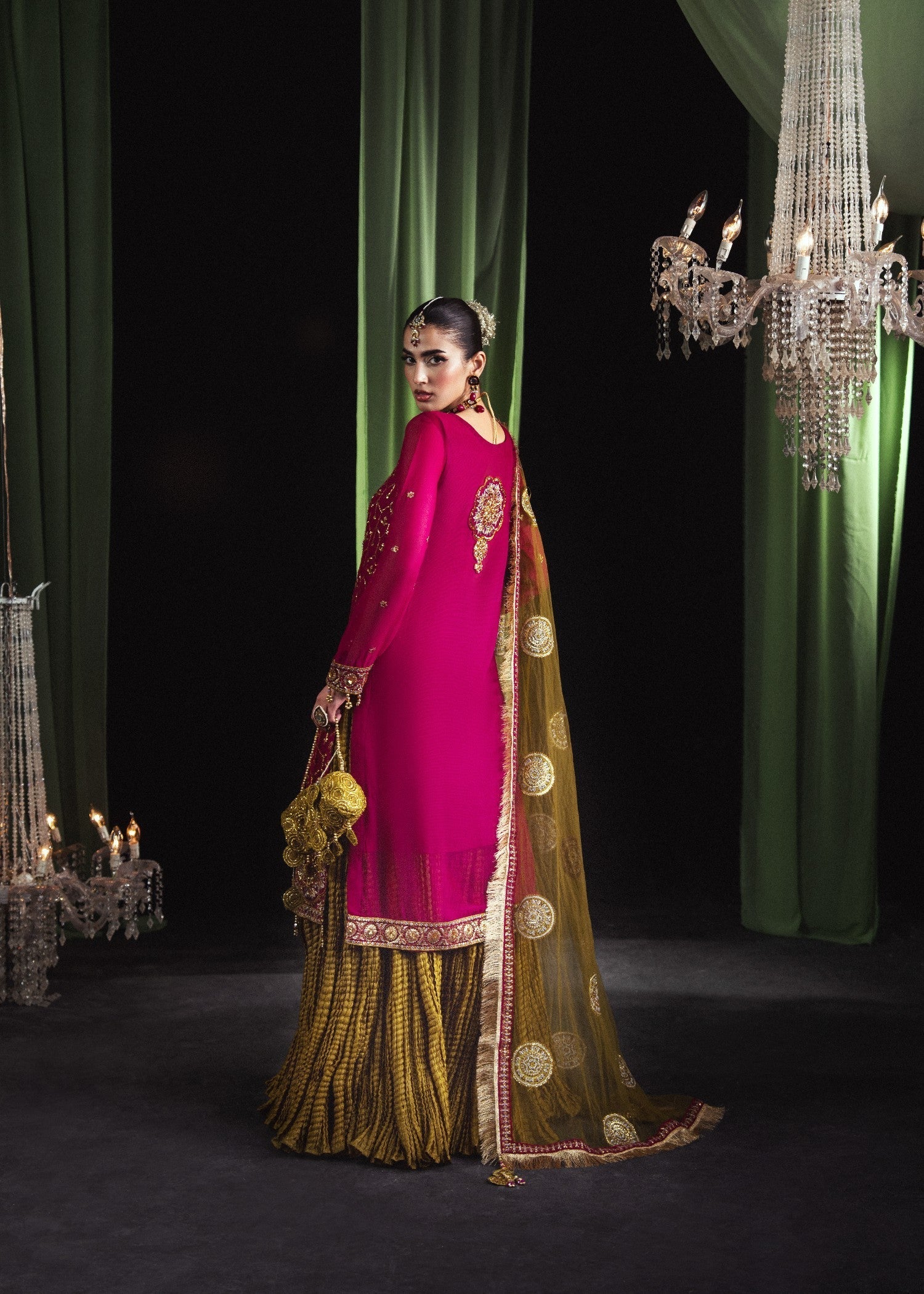 chiffon Sharara in Magenta