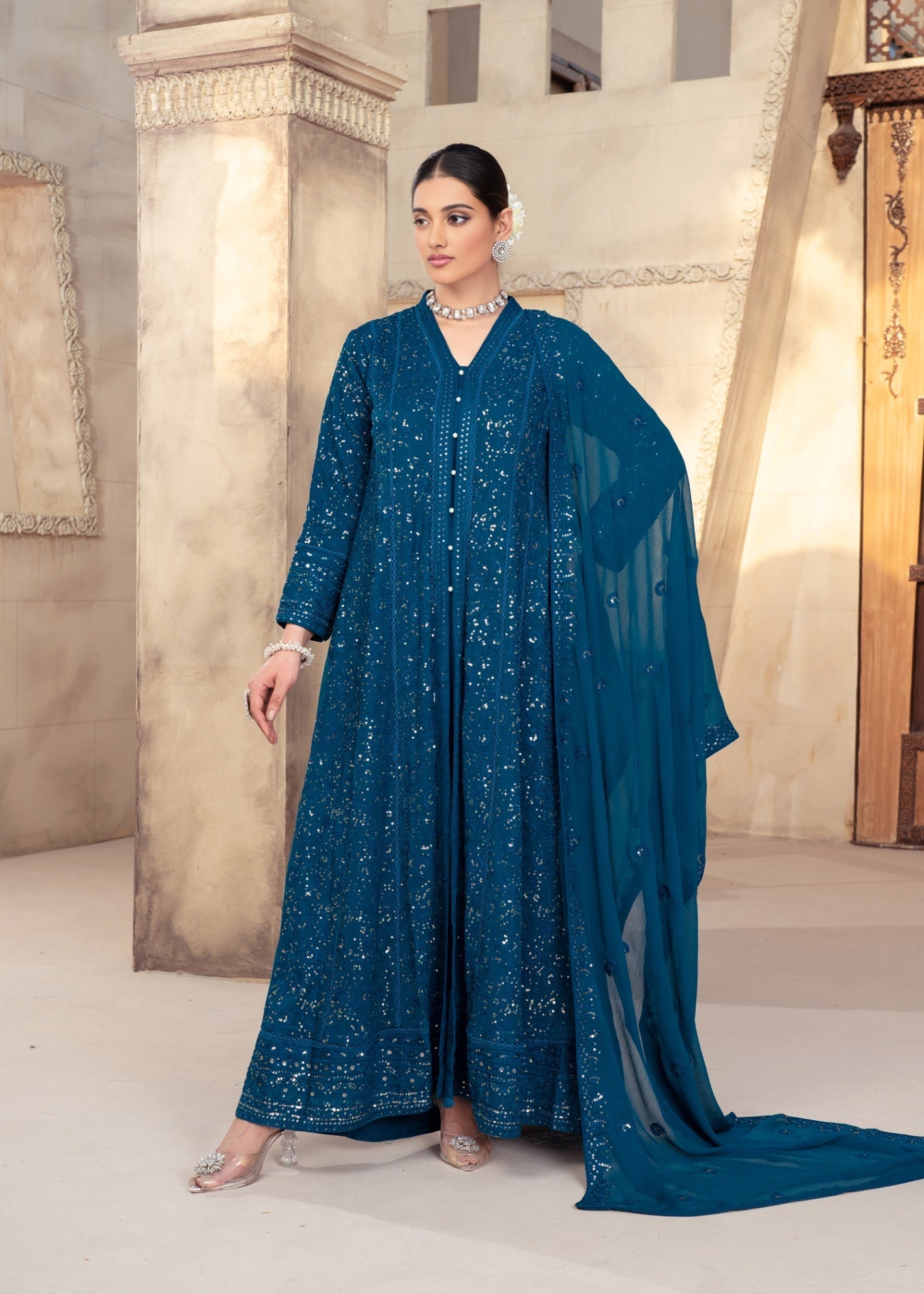 chiffon Maxi in Teal