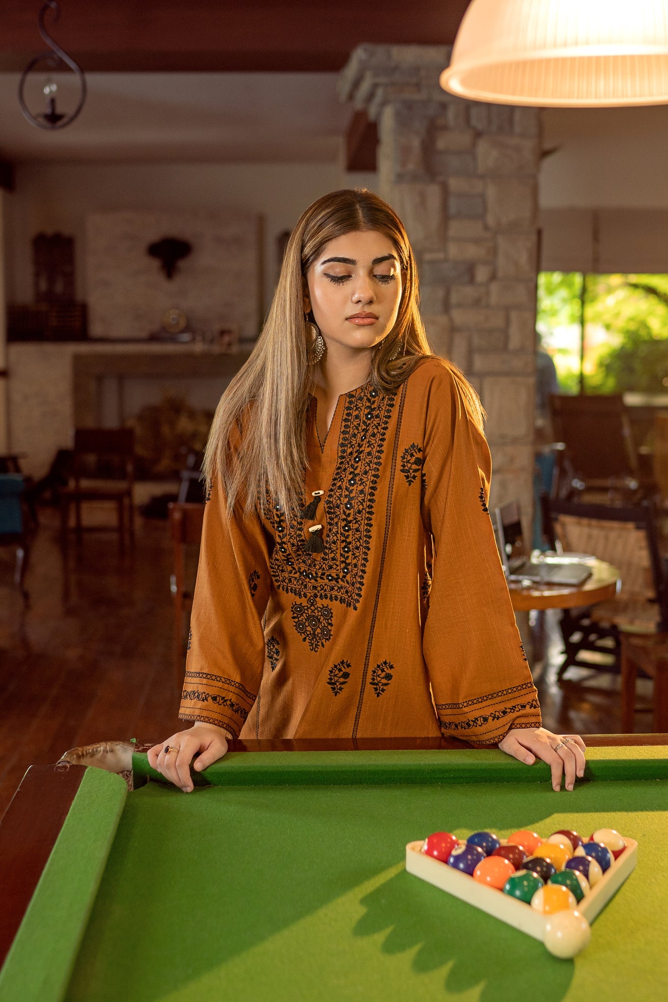 slub khaddar Kurta Set in Yellow ochre