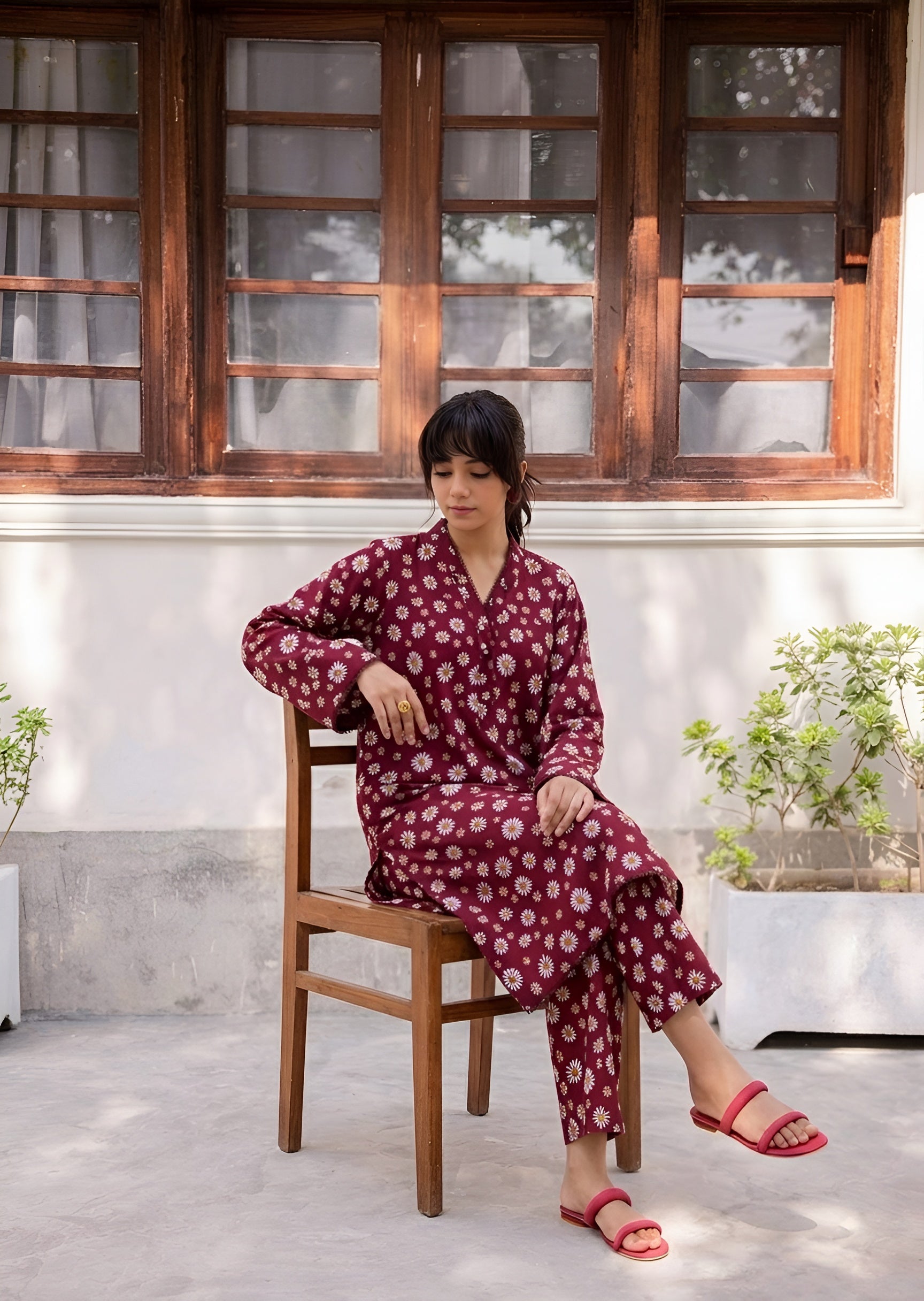 cambric Co Ord Sets in Plum