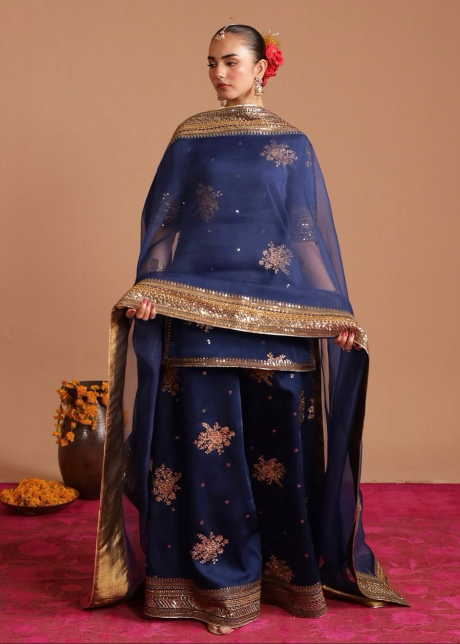 charmuse/shamooz Kurta Set in Navy blue