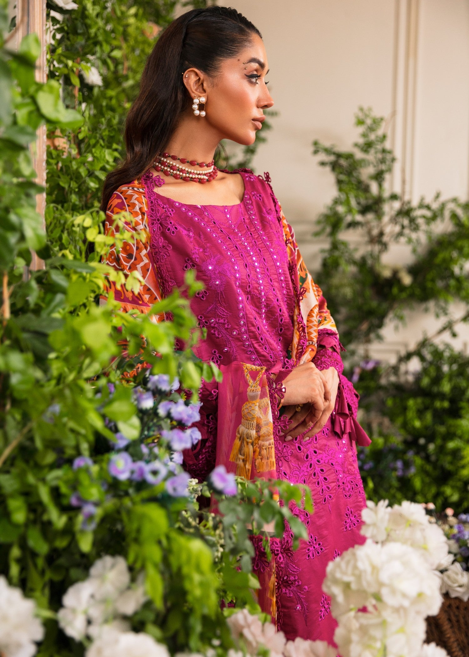 lawn Unstitched in Hot pink