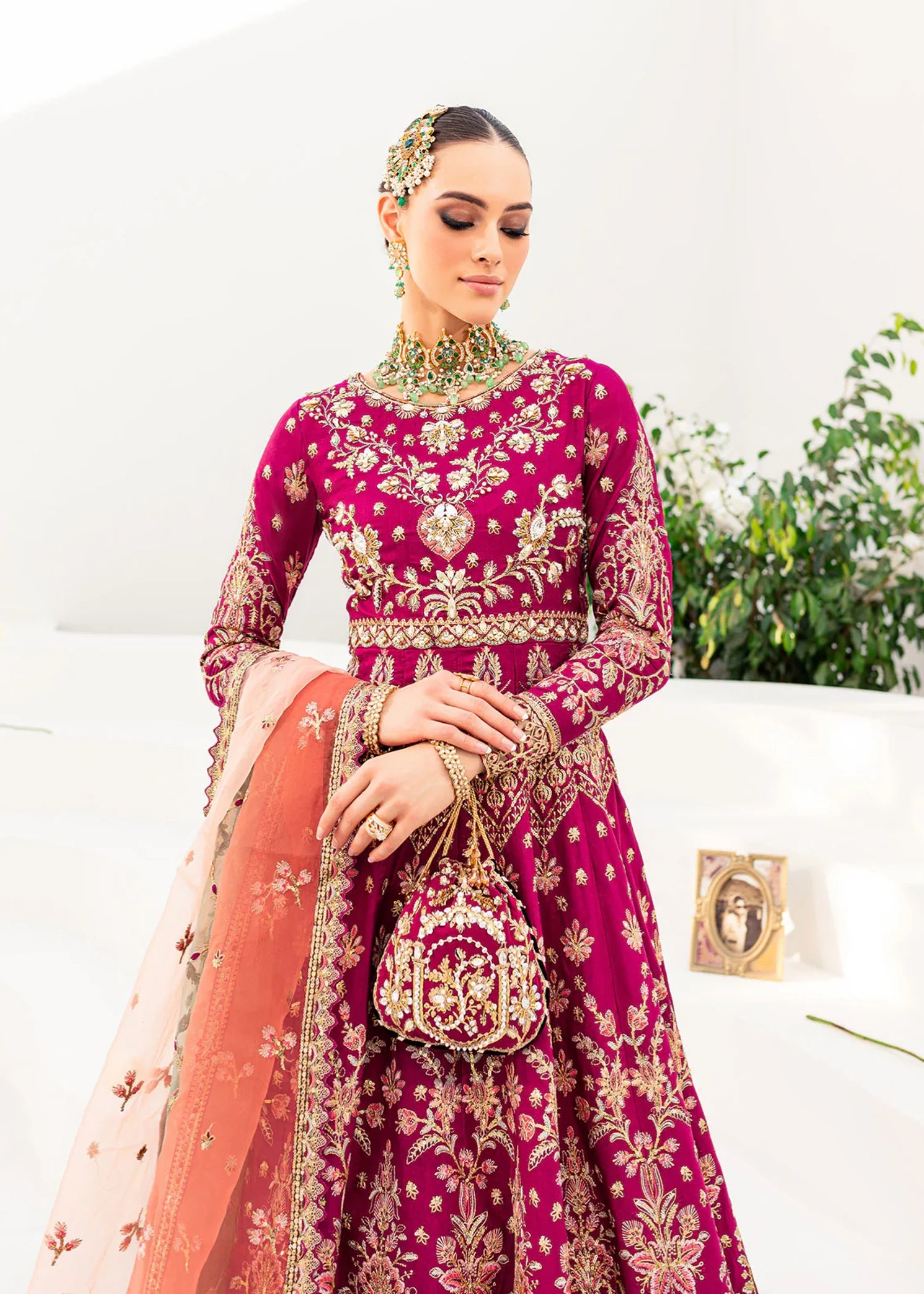 raw silk Pishwas in Purple