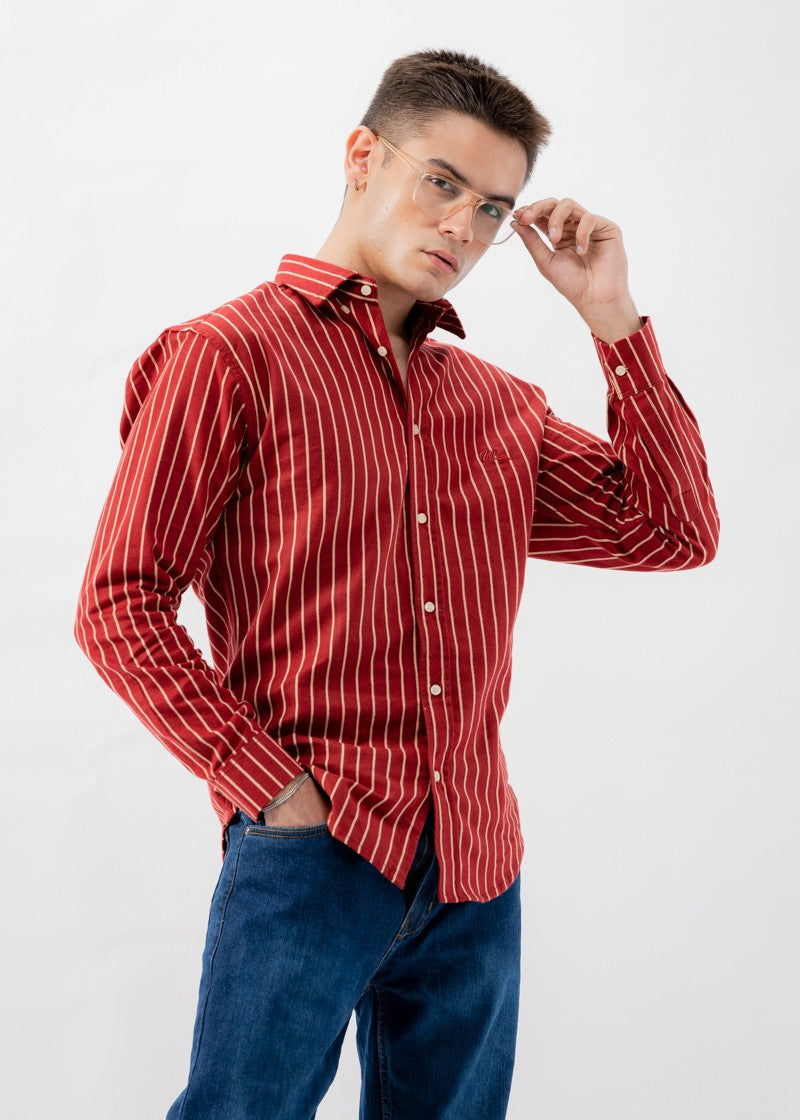 flannel Casual Shirt in Maroon