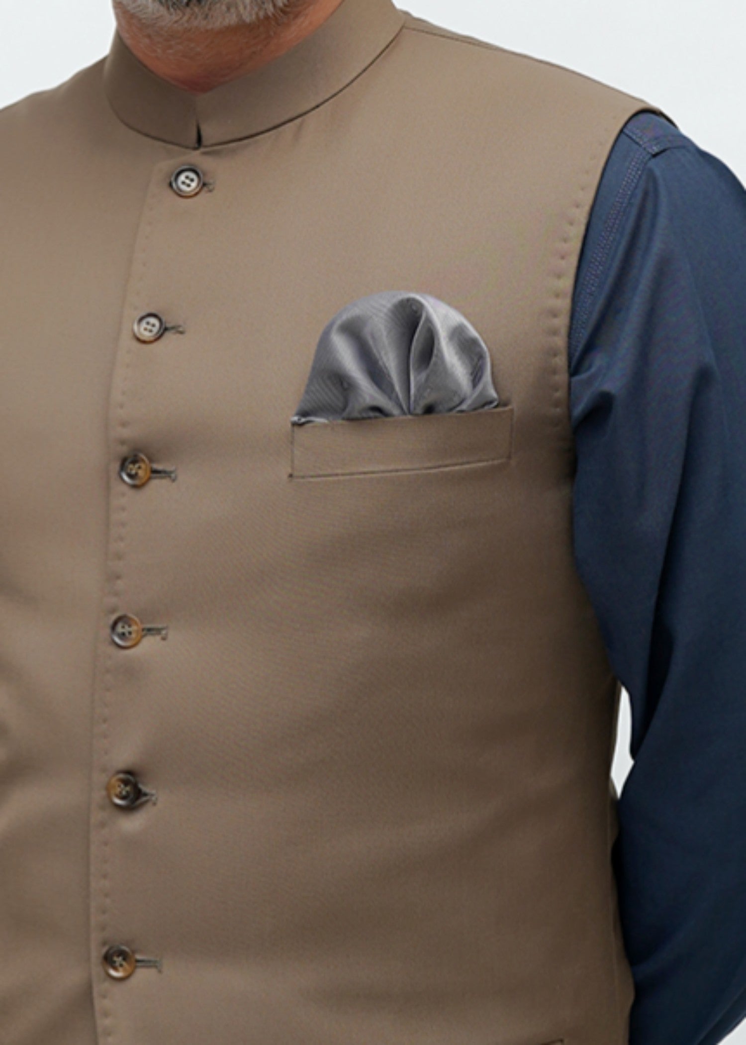 tropical Waistcoat in Camel brown