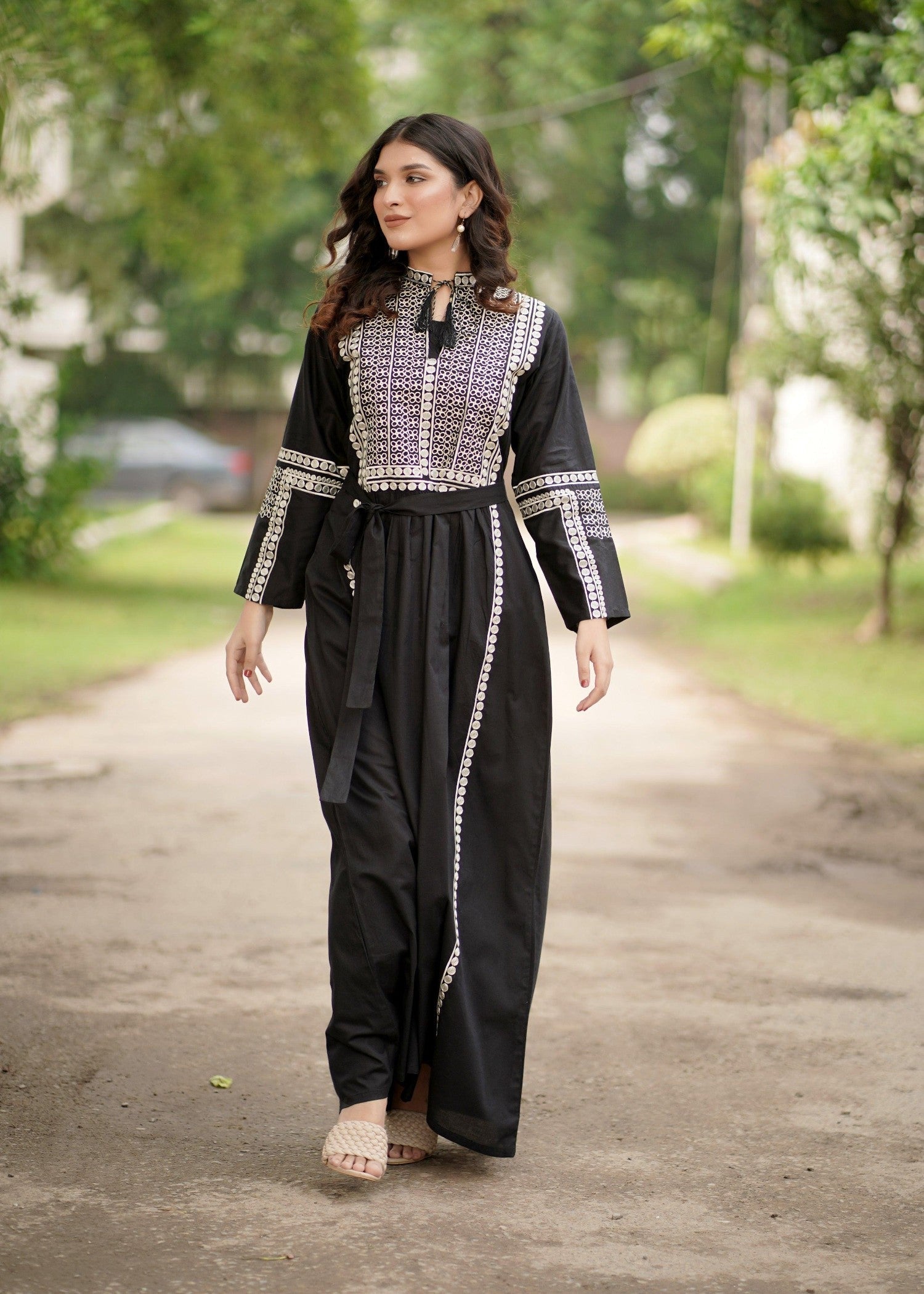 linen Dress in Black