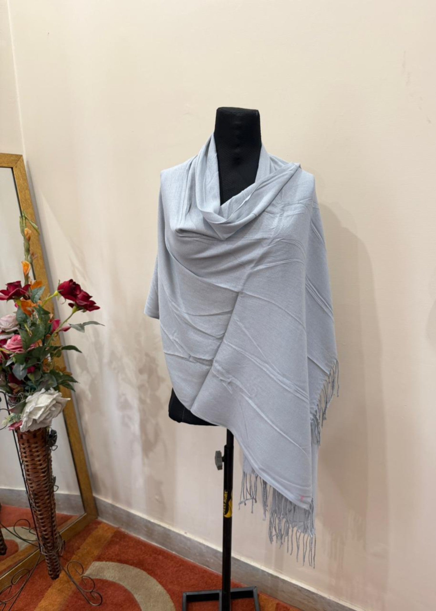 cashmere wool Hijab in Silver