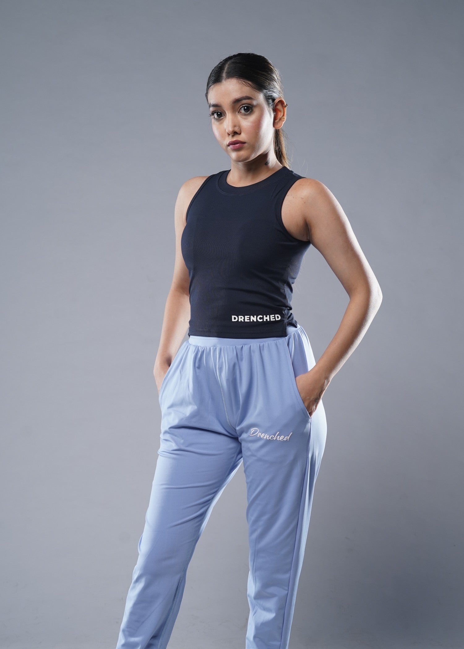 polyester nylon Tank Top in Navy blue