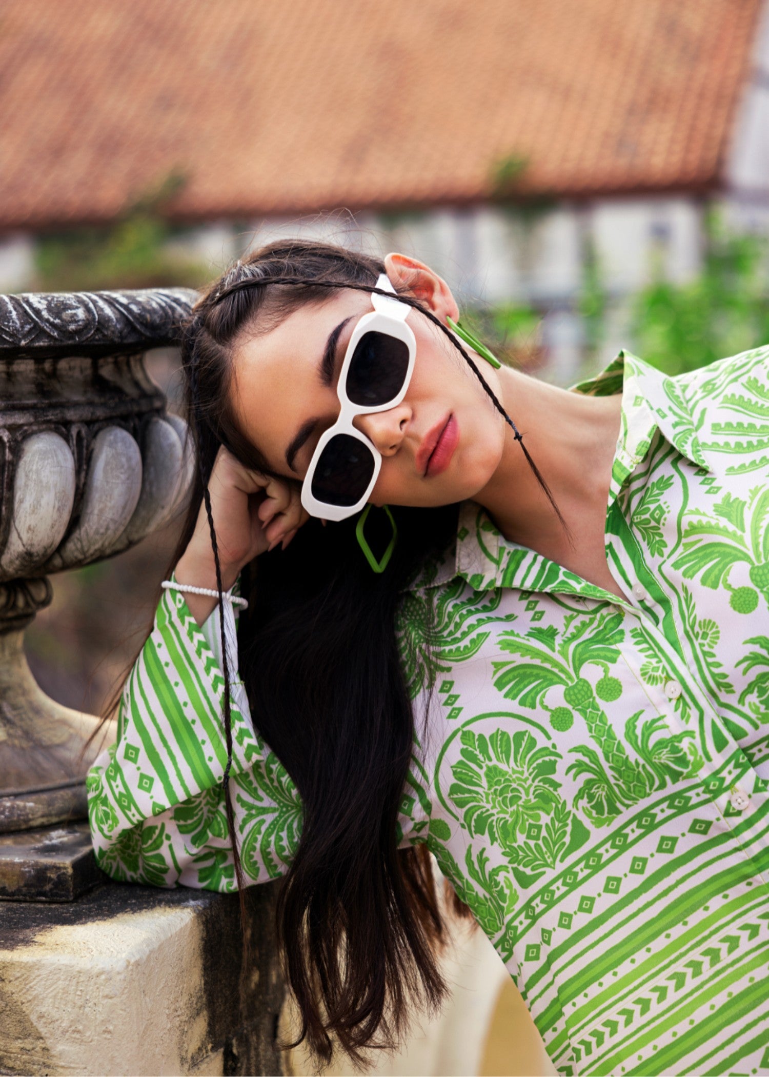 crepe Kurta Set in Apple green