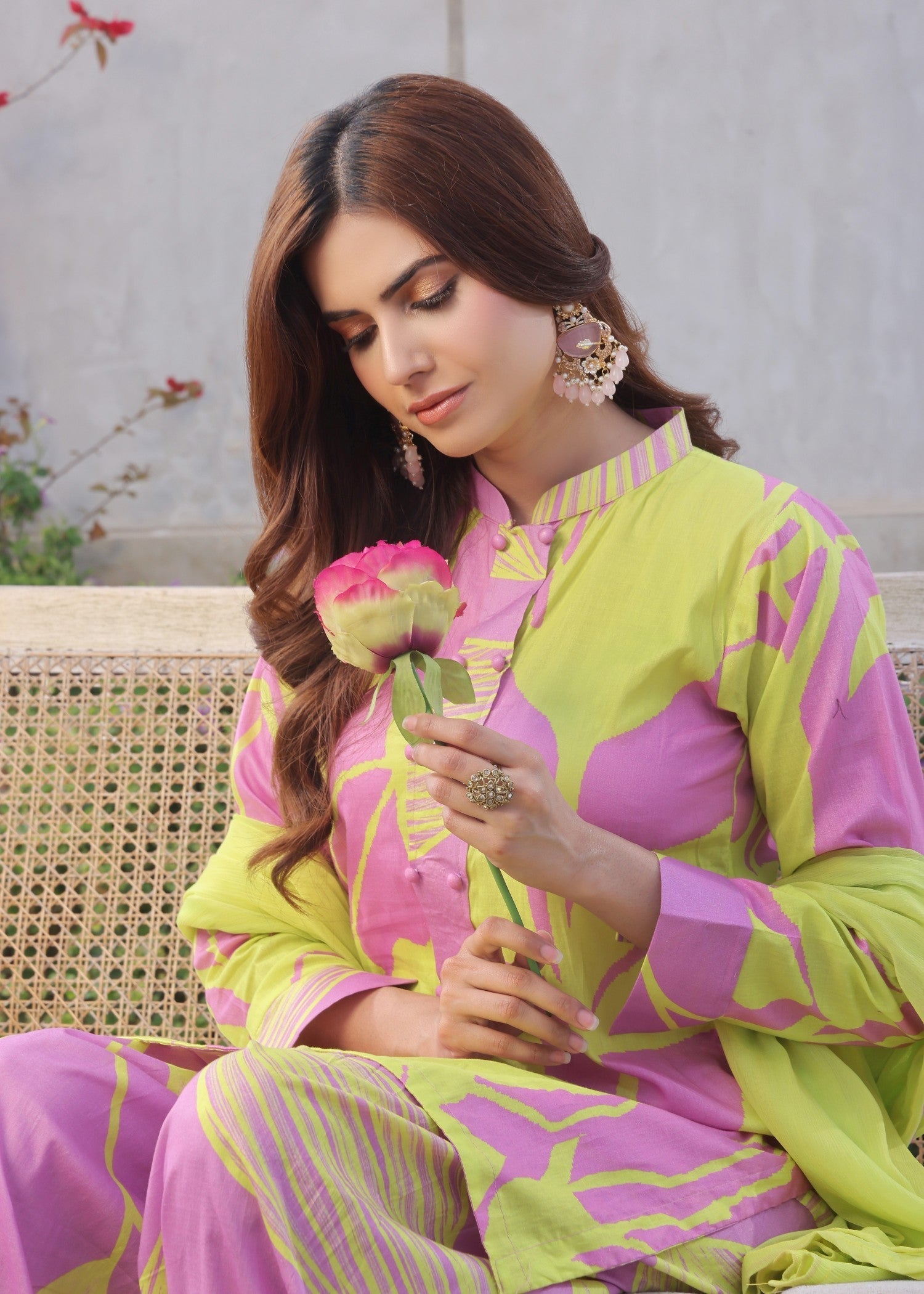 lawn Kurta Set in Pink
