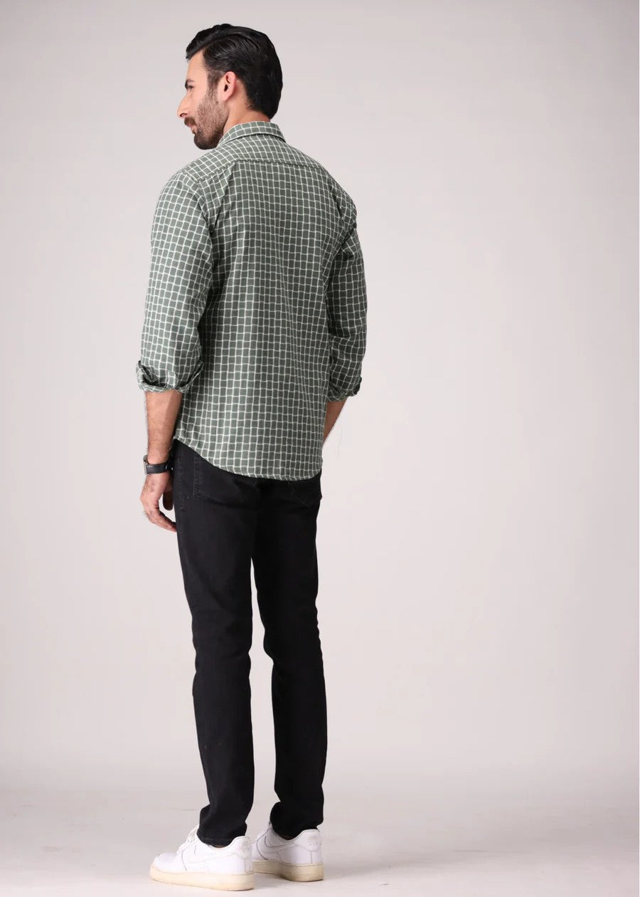 flannel Casual Shirt in Grey